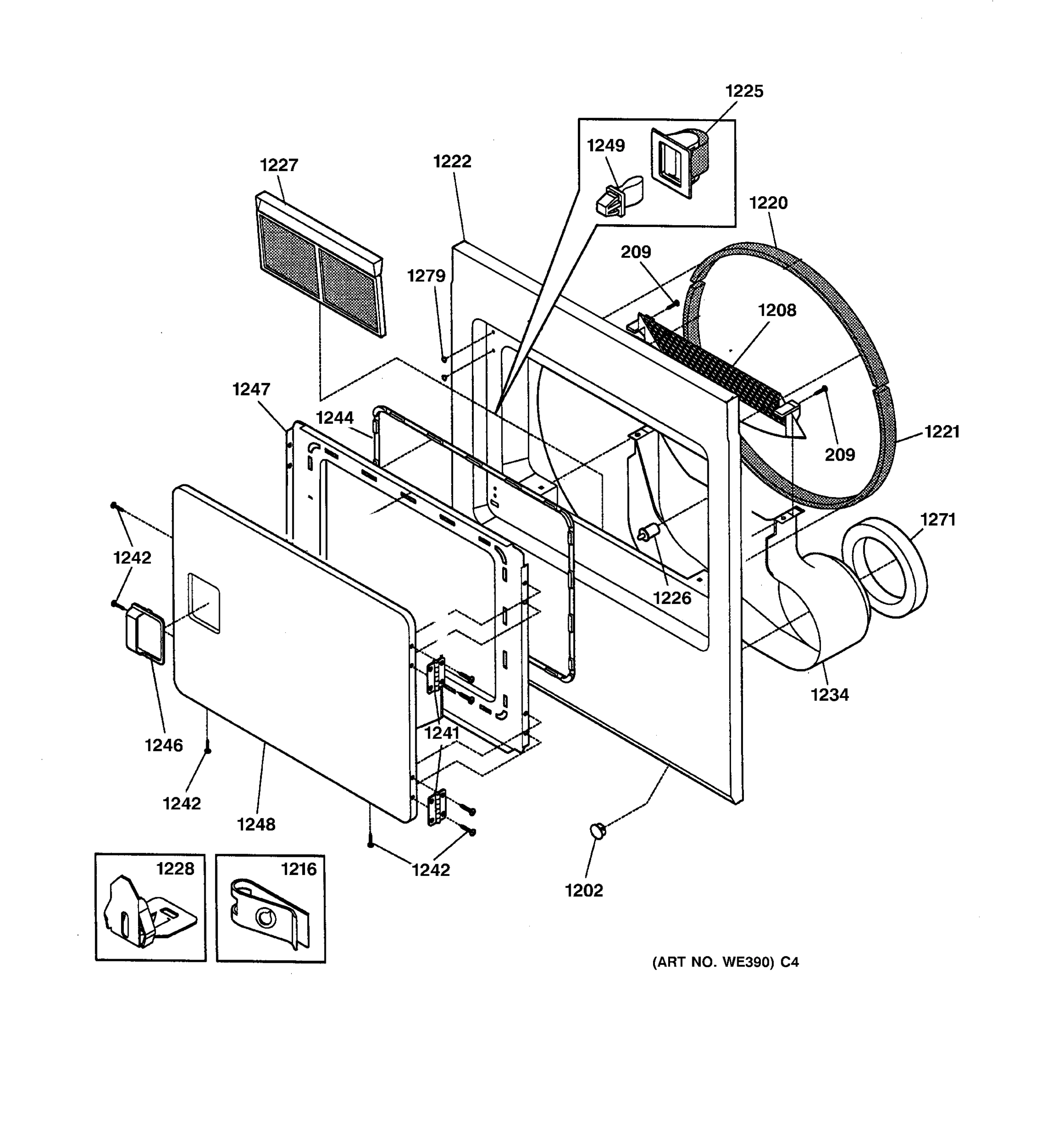 FRONT PANEL & LINT FILTER