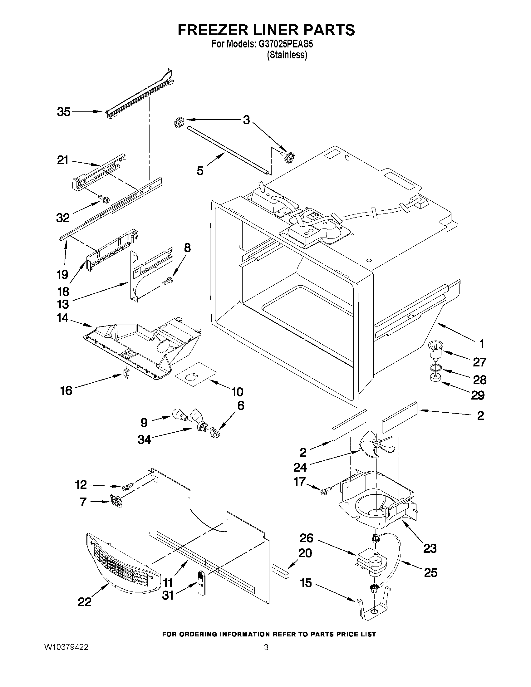 02 - FREEZER LINER PARTS