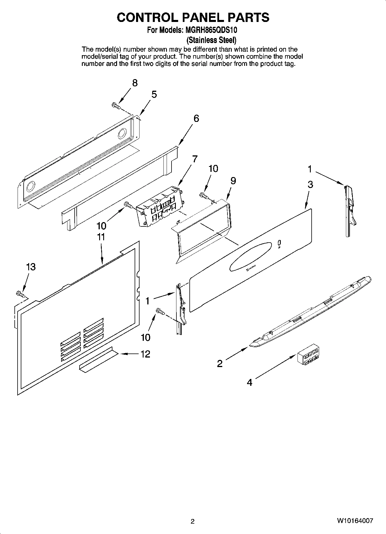 02 - CONTROL PANEL PARTS