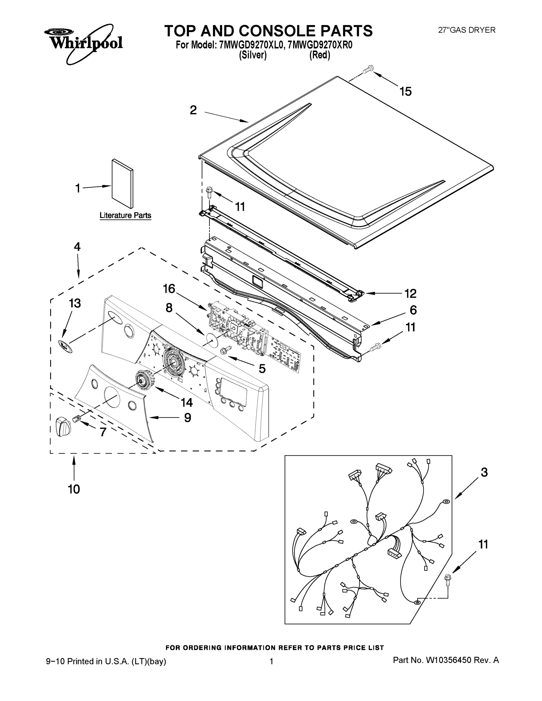 01 - TOP AND CONSOLE PARTS
