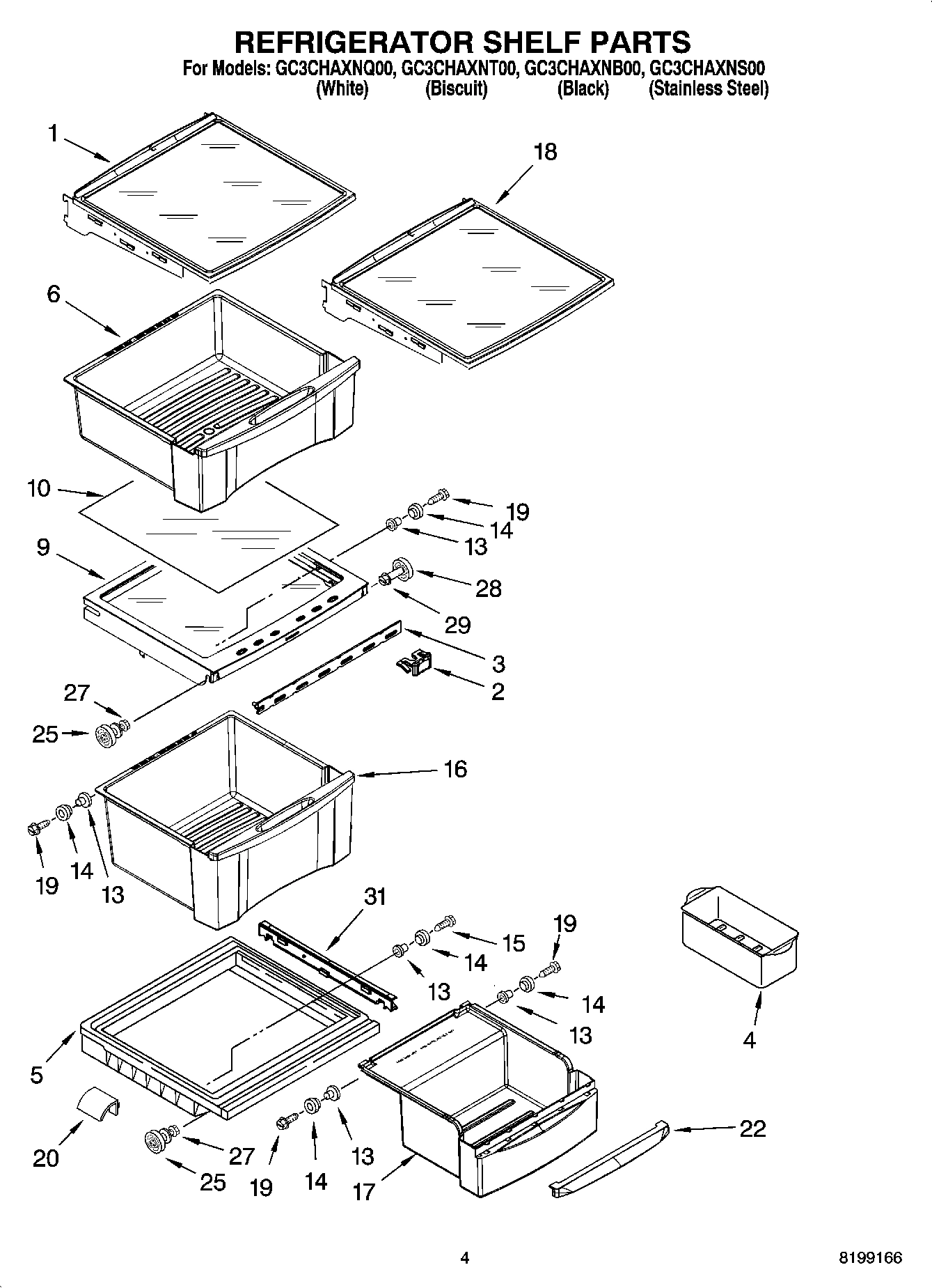 03 - REFRIGERATOR SHELF PARTS