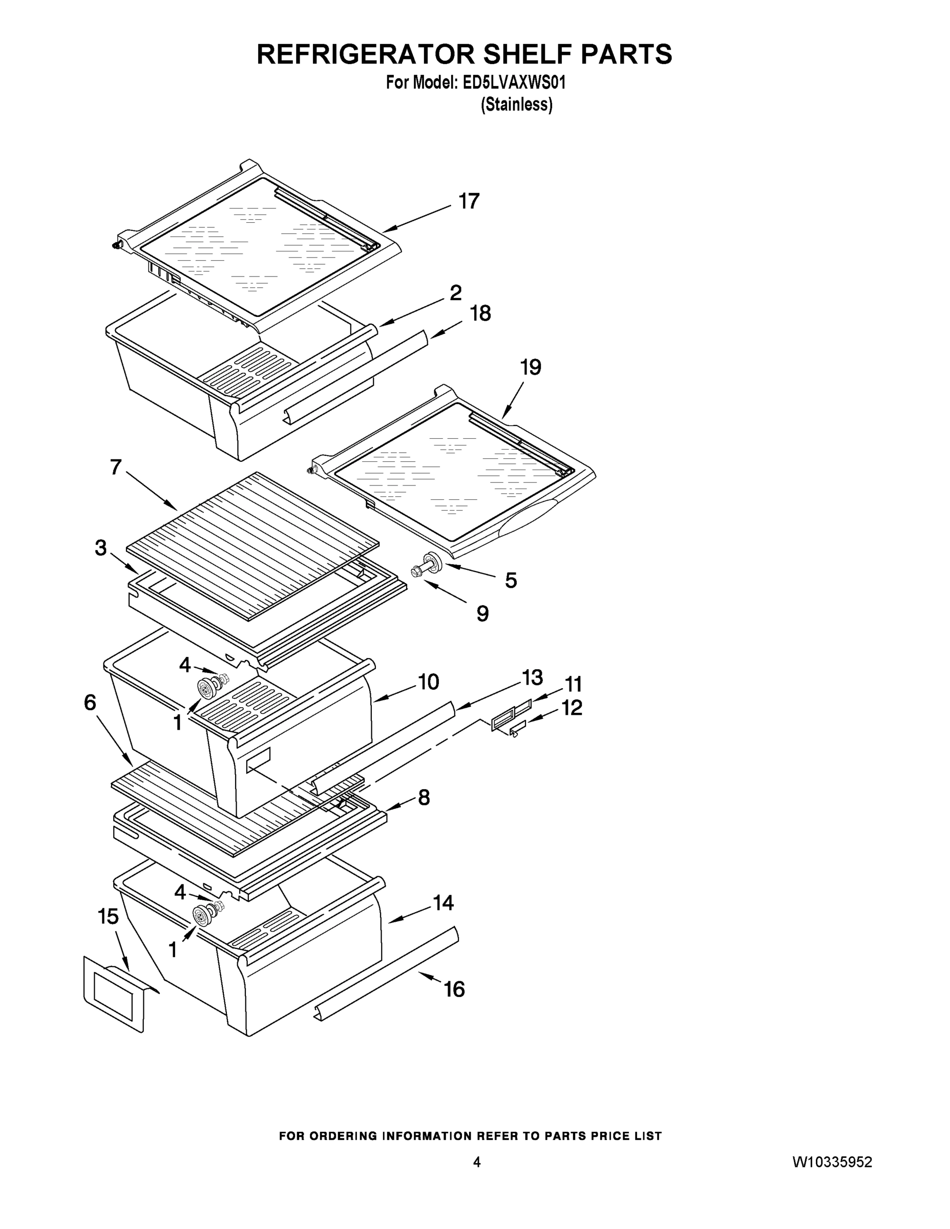 03 - REFRIGERATOR SHELF PARTS