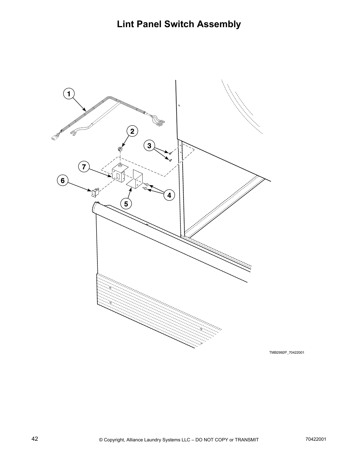 Lint Panel Switch Assembly