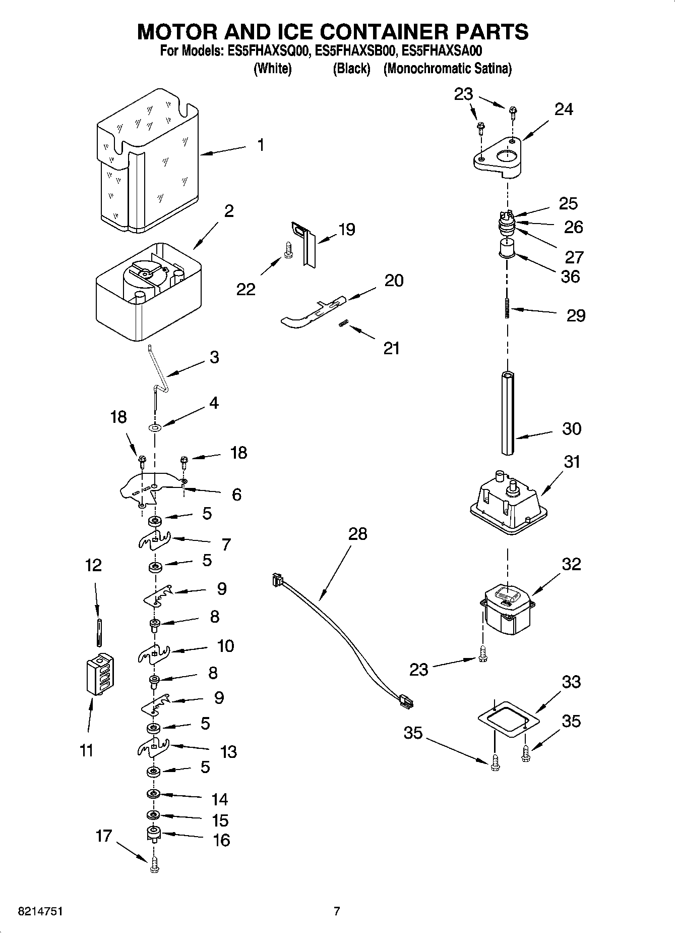 05 - MOTOR AND ICE CONTAINER PARTS