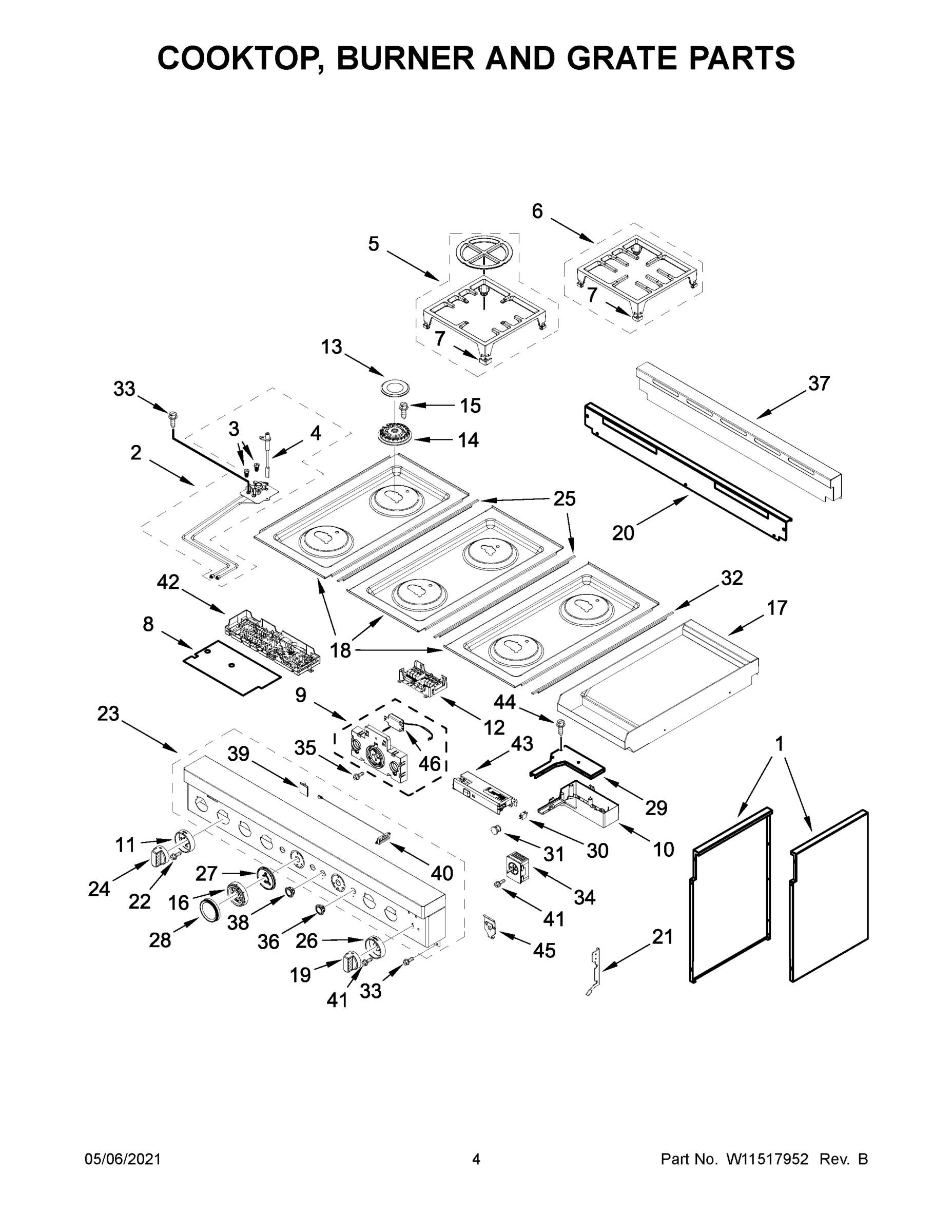 03 - COOKTOP, BURNER AND GRATE PARTS