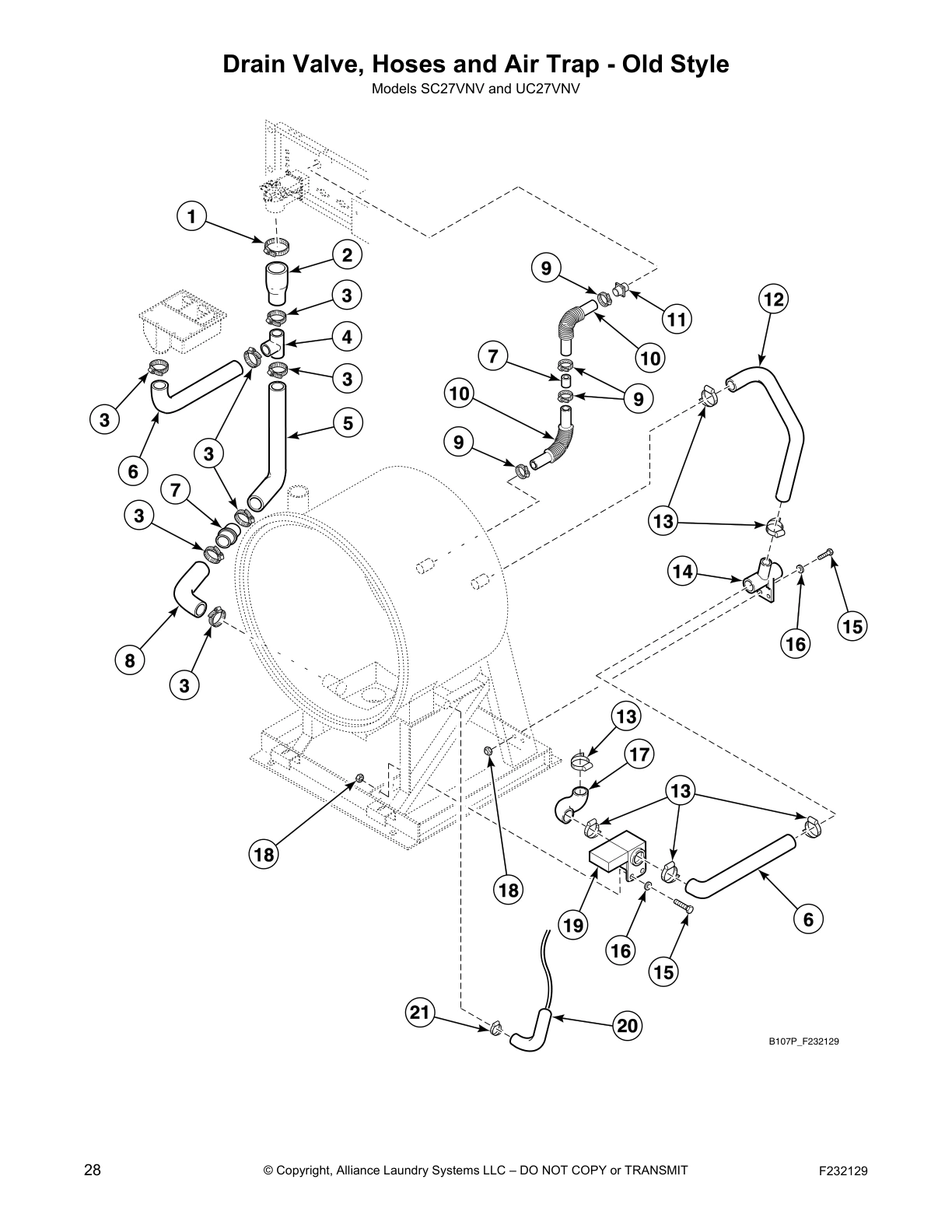 Drain Valve, Hoses and Air Trap - Old Style