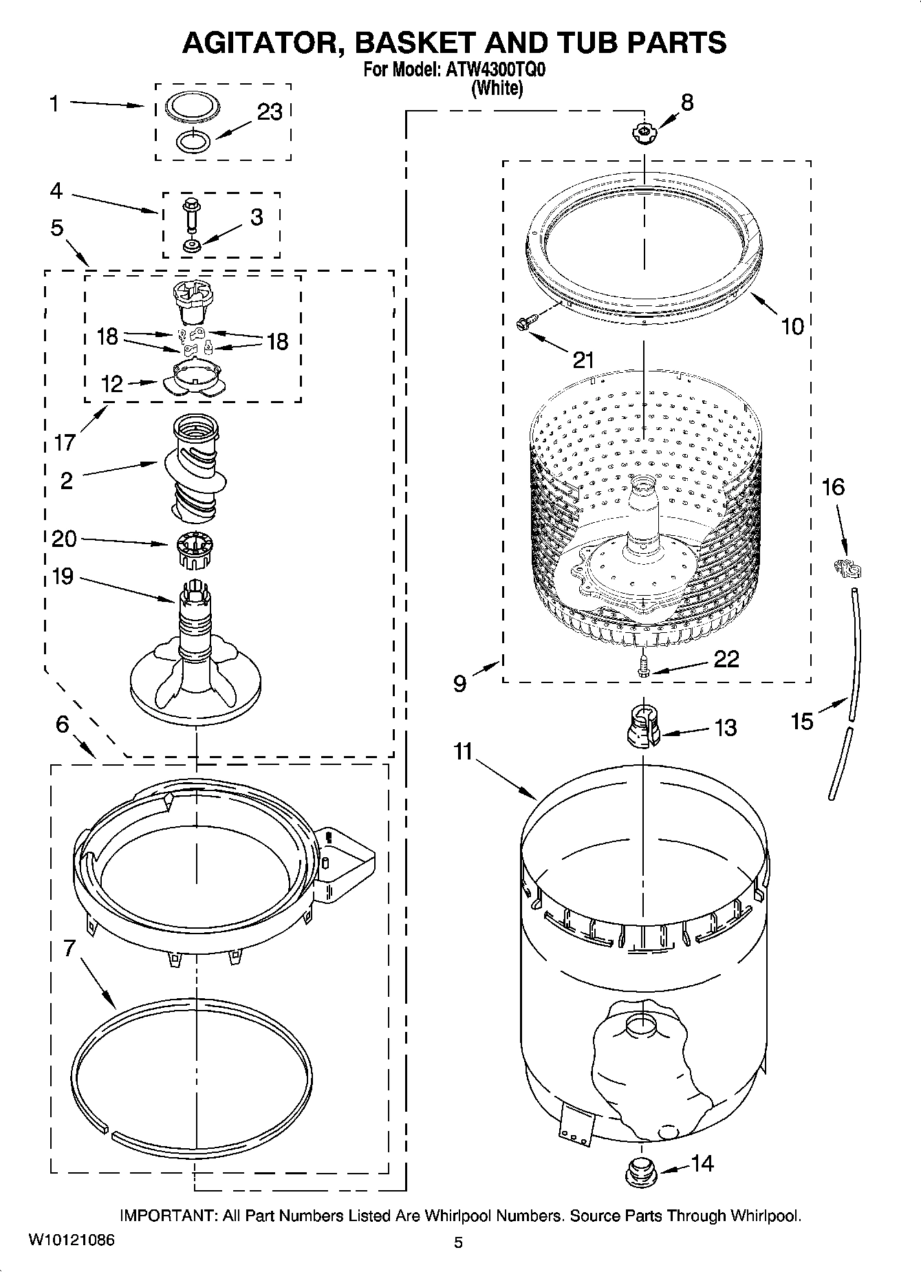 03 - AGITATOR, BASKET AND TUB PARTS