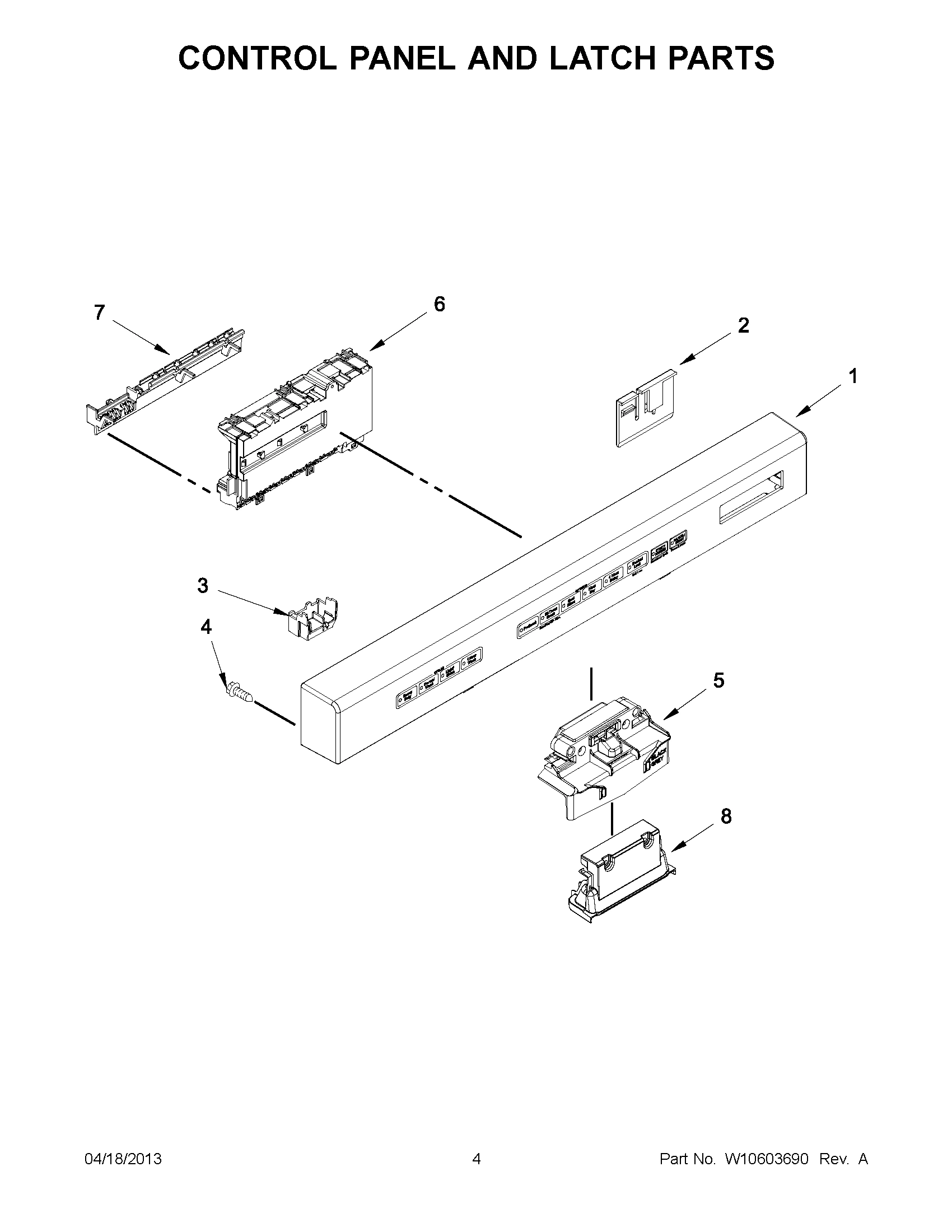 02 - CONTROL PANEL AND LATCH PARTS