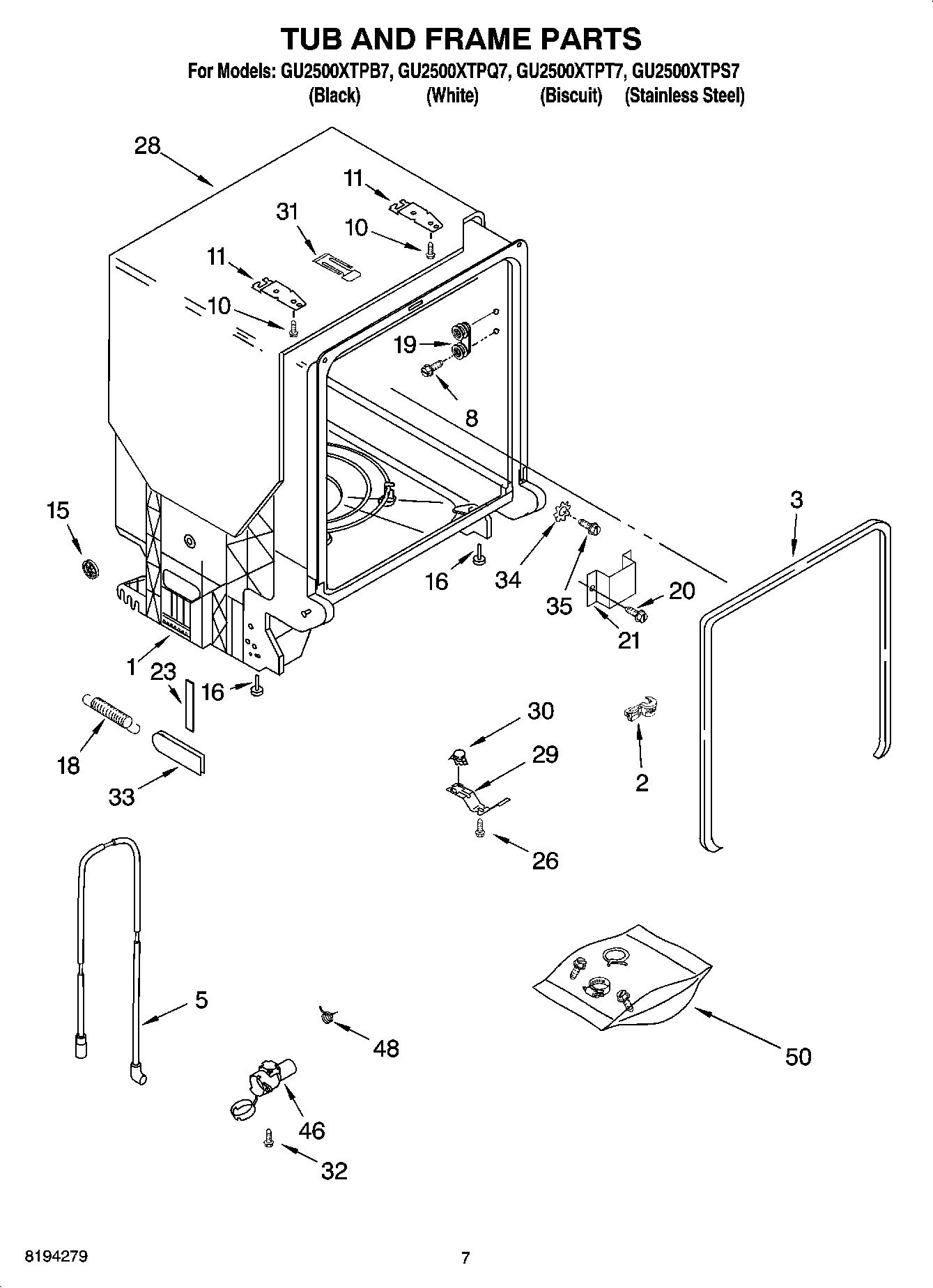 07 - TUB AND FRAME PARTS