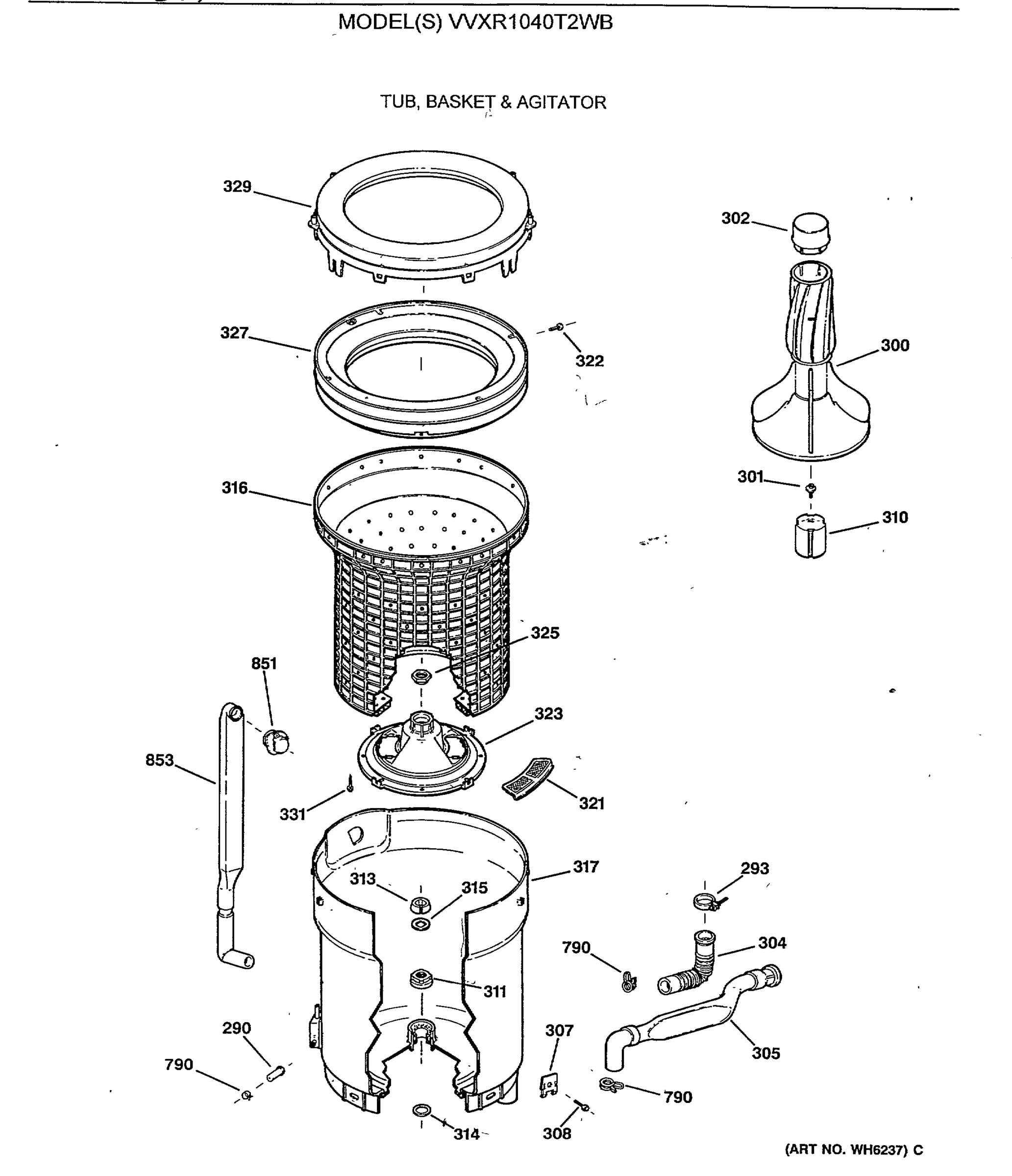 TUB, BASKET & AGITATOR