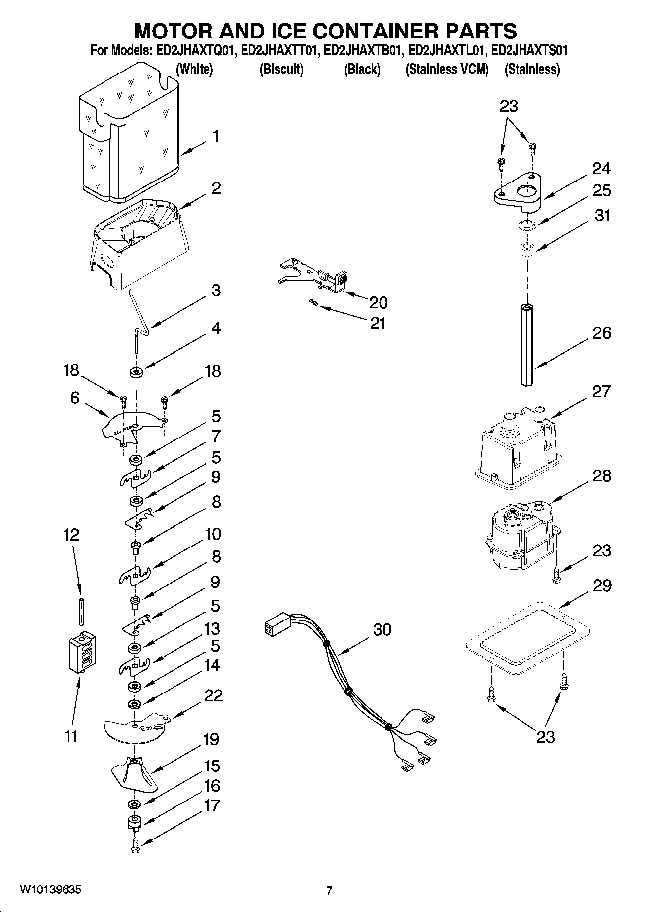 05 - MOTOR AND ICE CONTAINER PARTS