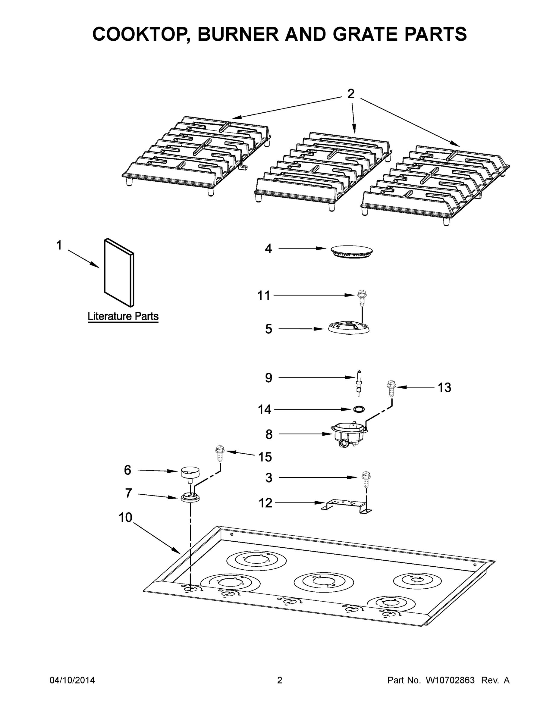 02 - COOKTOP, BURNER AND GRATE PARTS