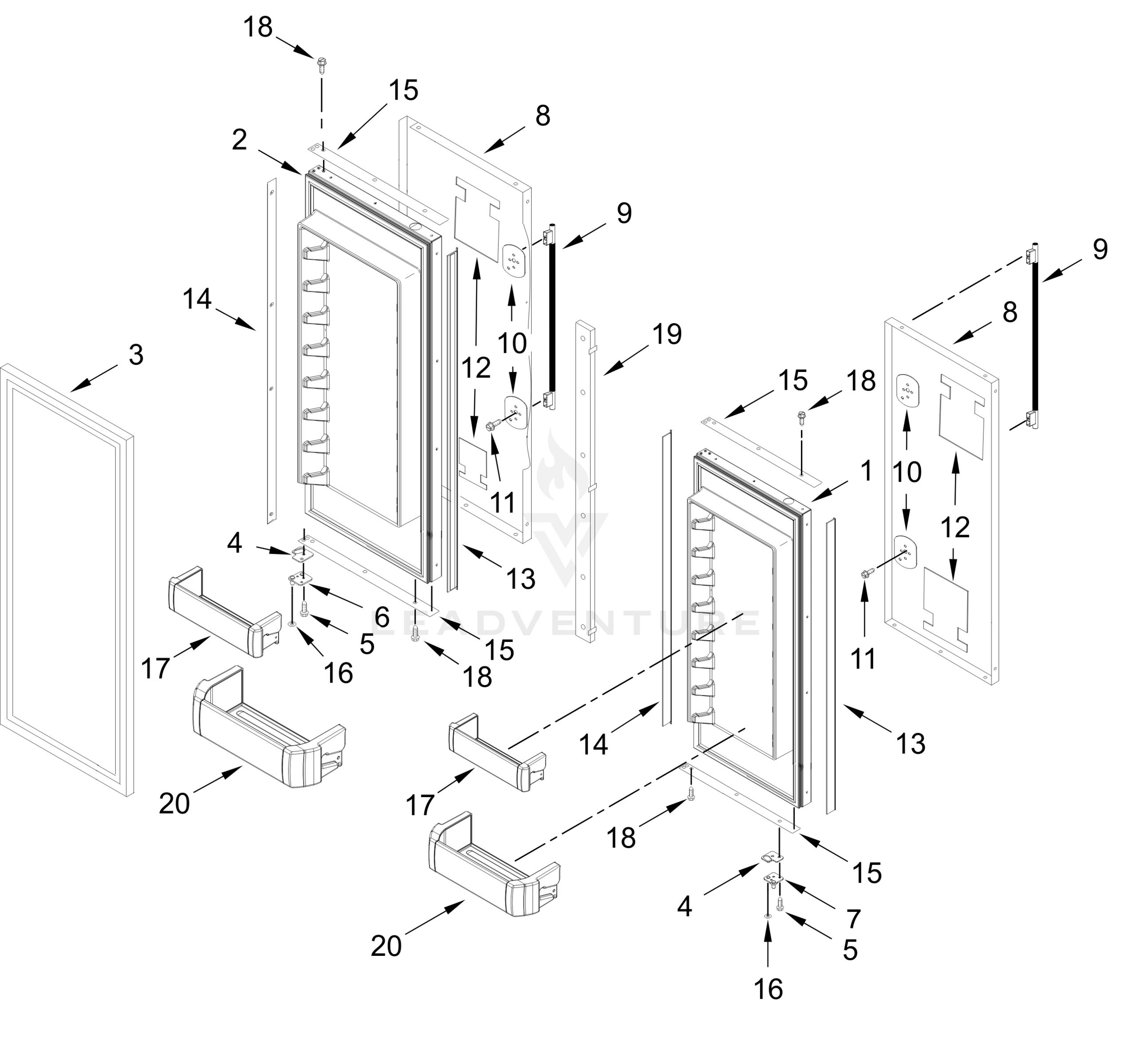 REFRIGERATOR DOOR PARTS