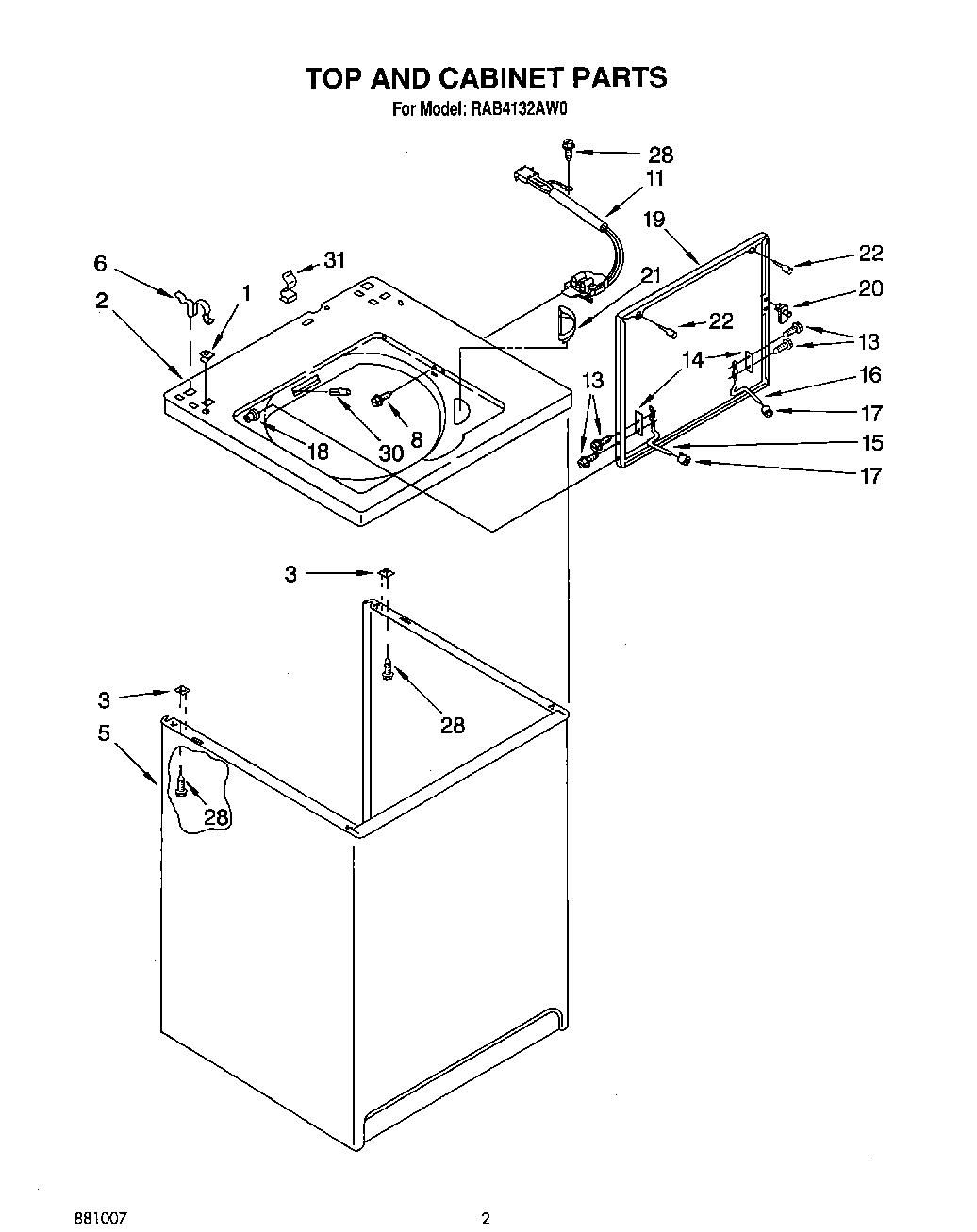 02 - TOP AND CABINET, LIT/OPTIONAL