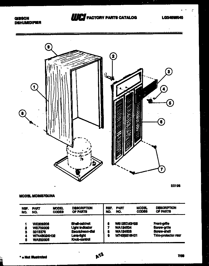 02 - CABINET AND CONTROL PARTS