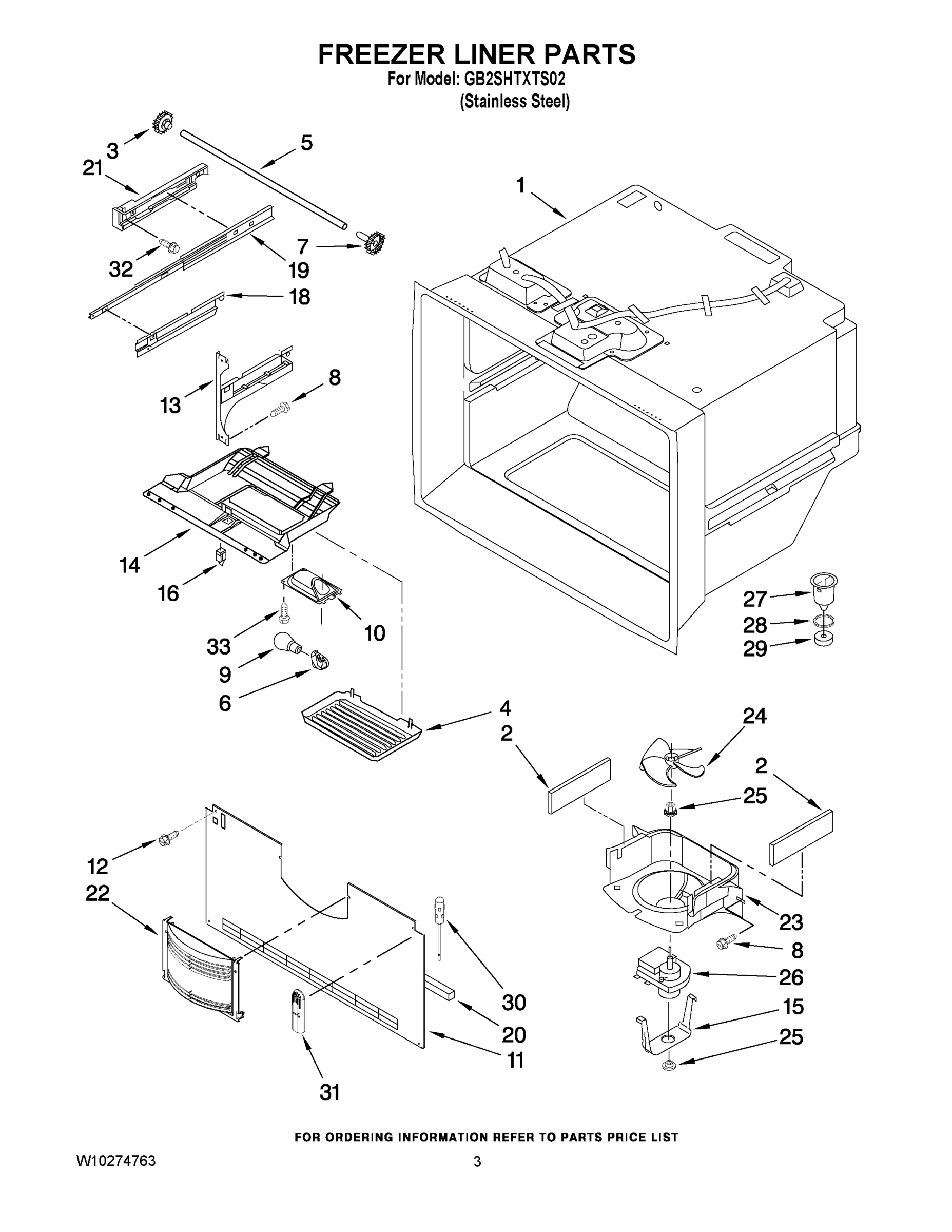 02 - FREEZER LINER PARTS