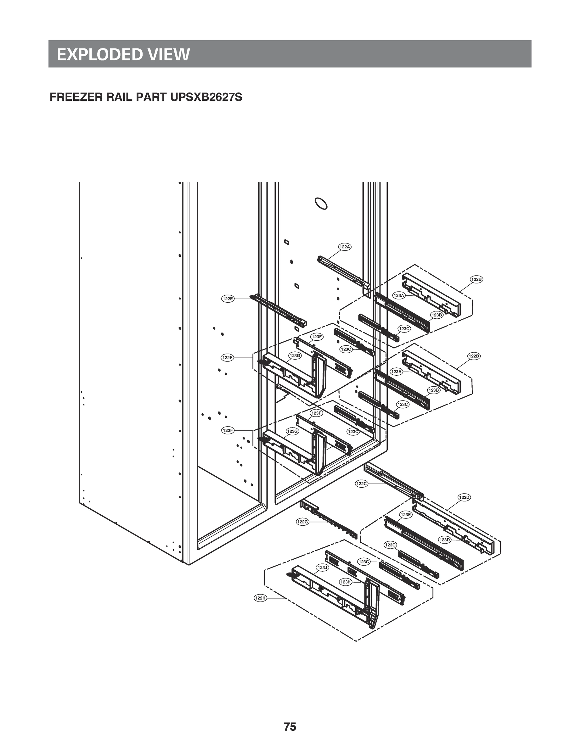 FREEZER RAIL PART UPSXB2627S