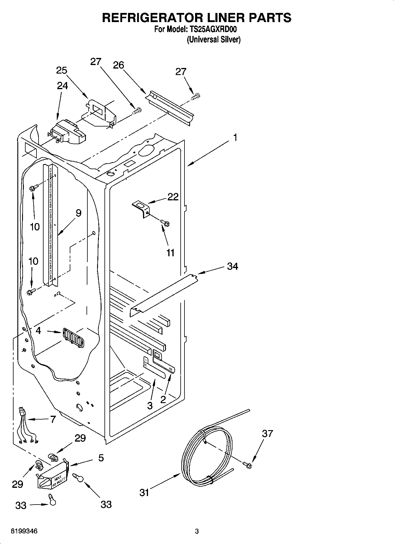 02 - REFRIGERATOR LINER PARTS