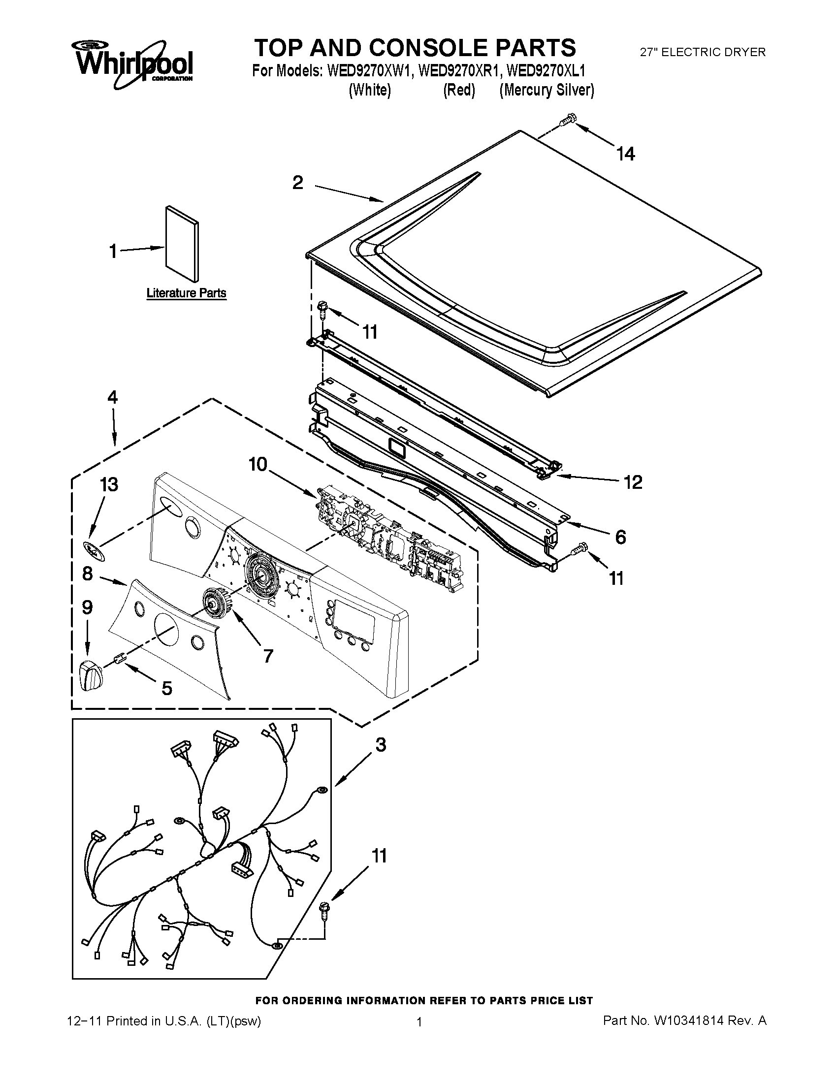 01 - TOP AND CONSOLE PARTS