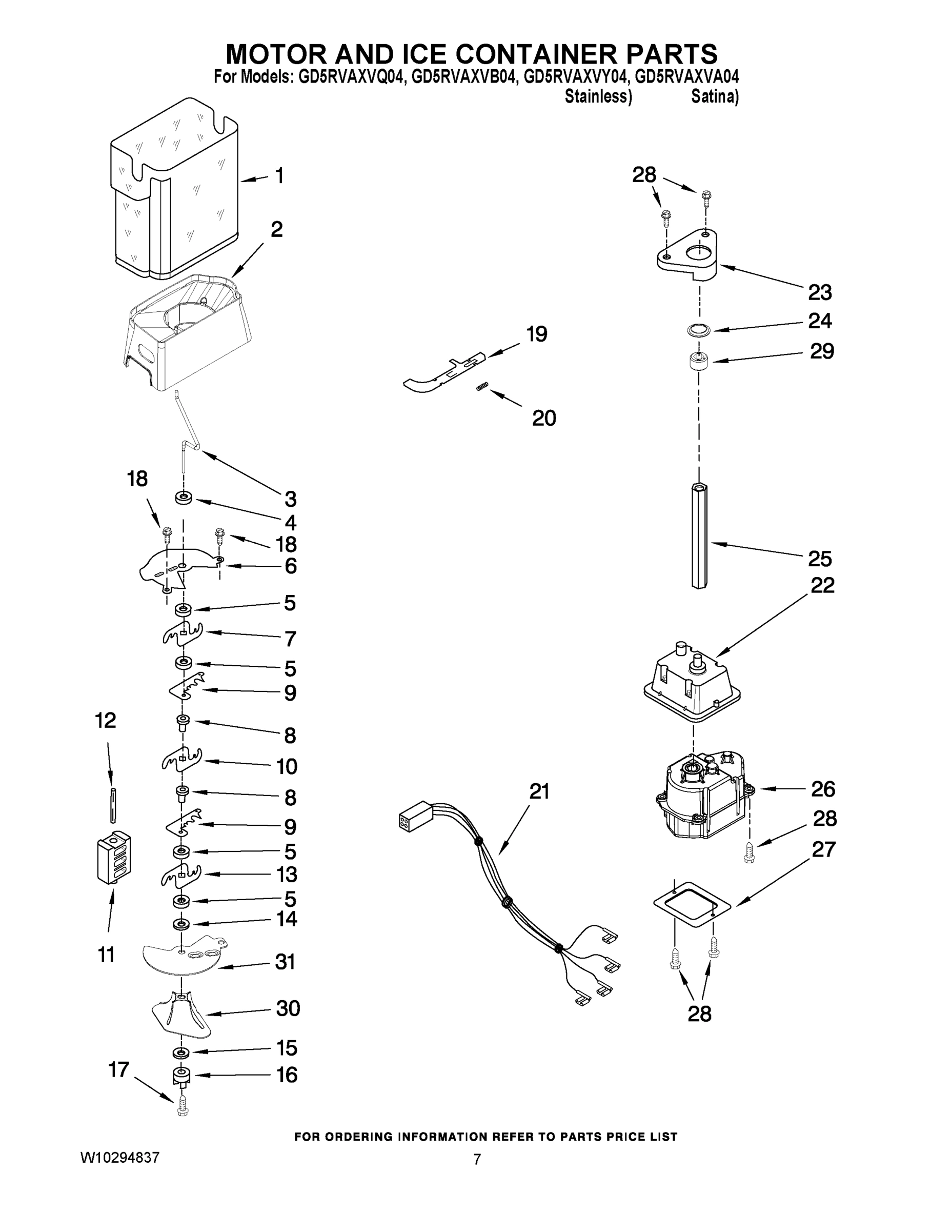 05 - MOTOR AND ICE CONTAINER PARTS