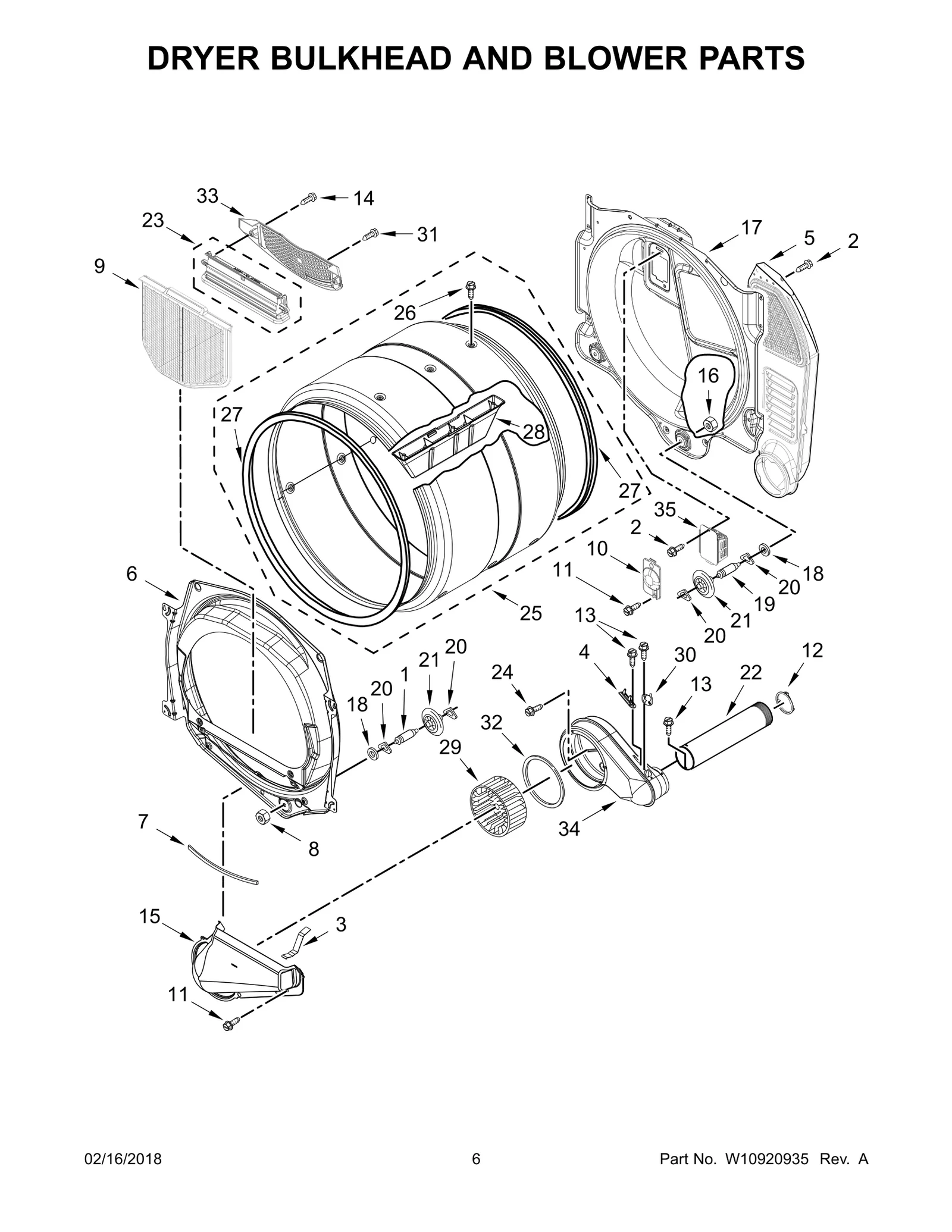 DRYER BULKHEAD AND BLOWER PARTS