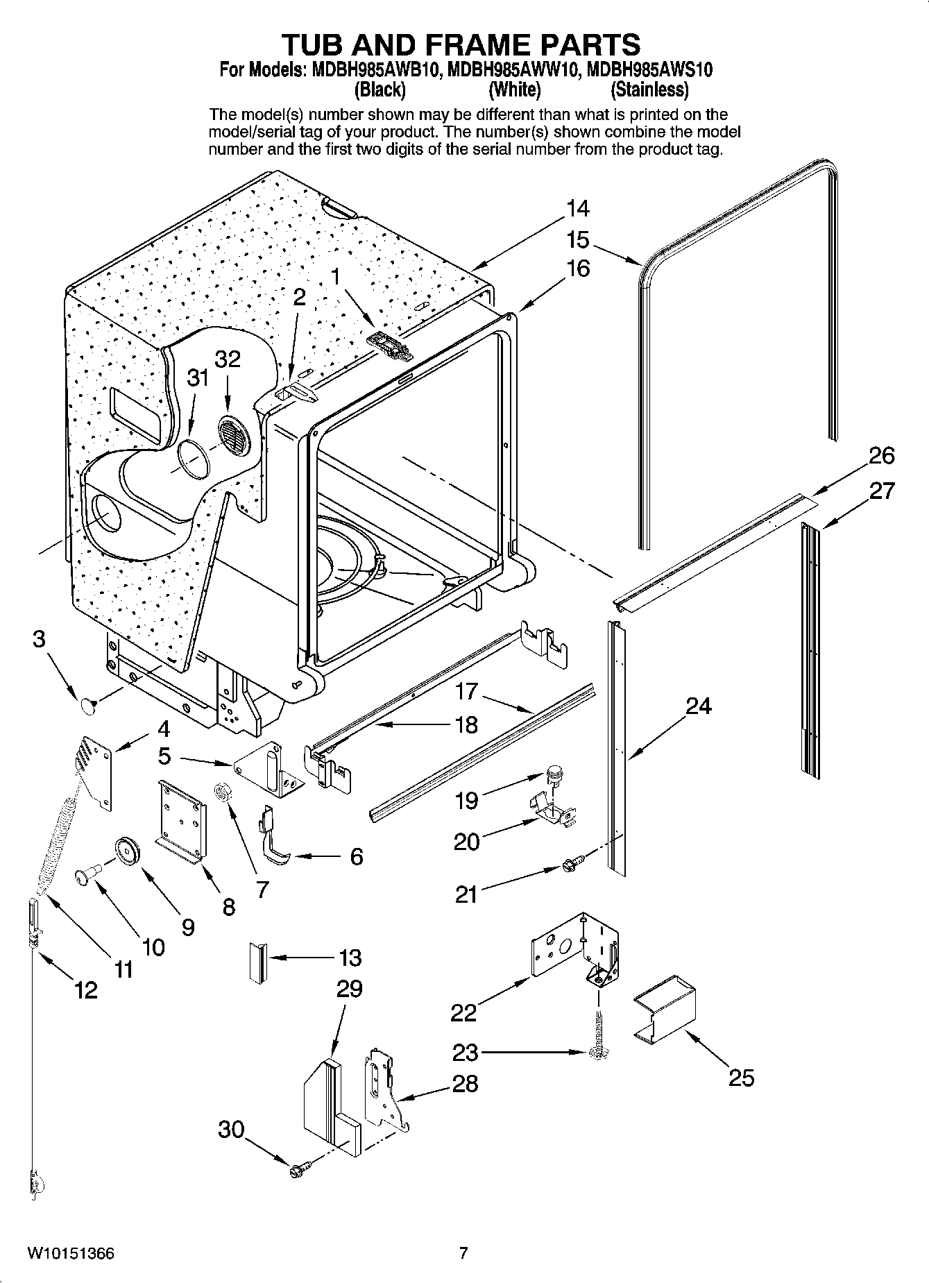 07 - TUB AND FRAME PARTS