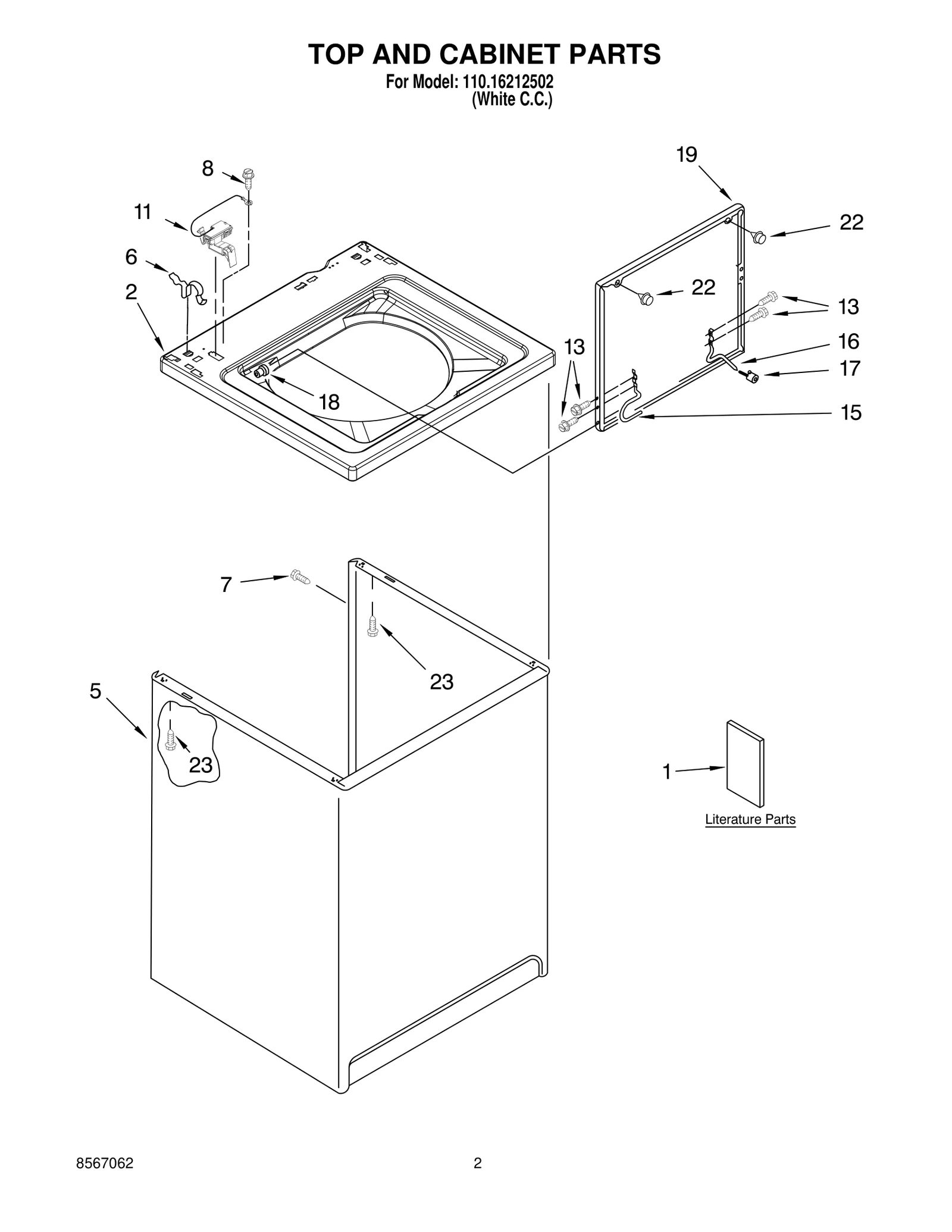 TOP AND CABINET PARTS
