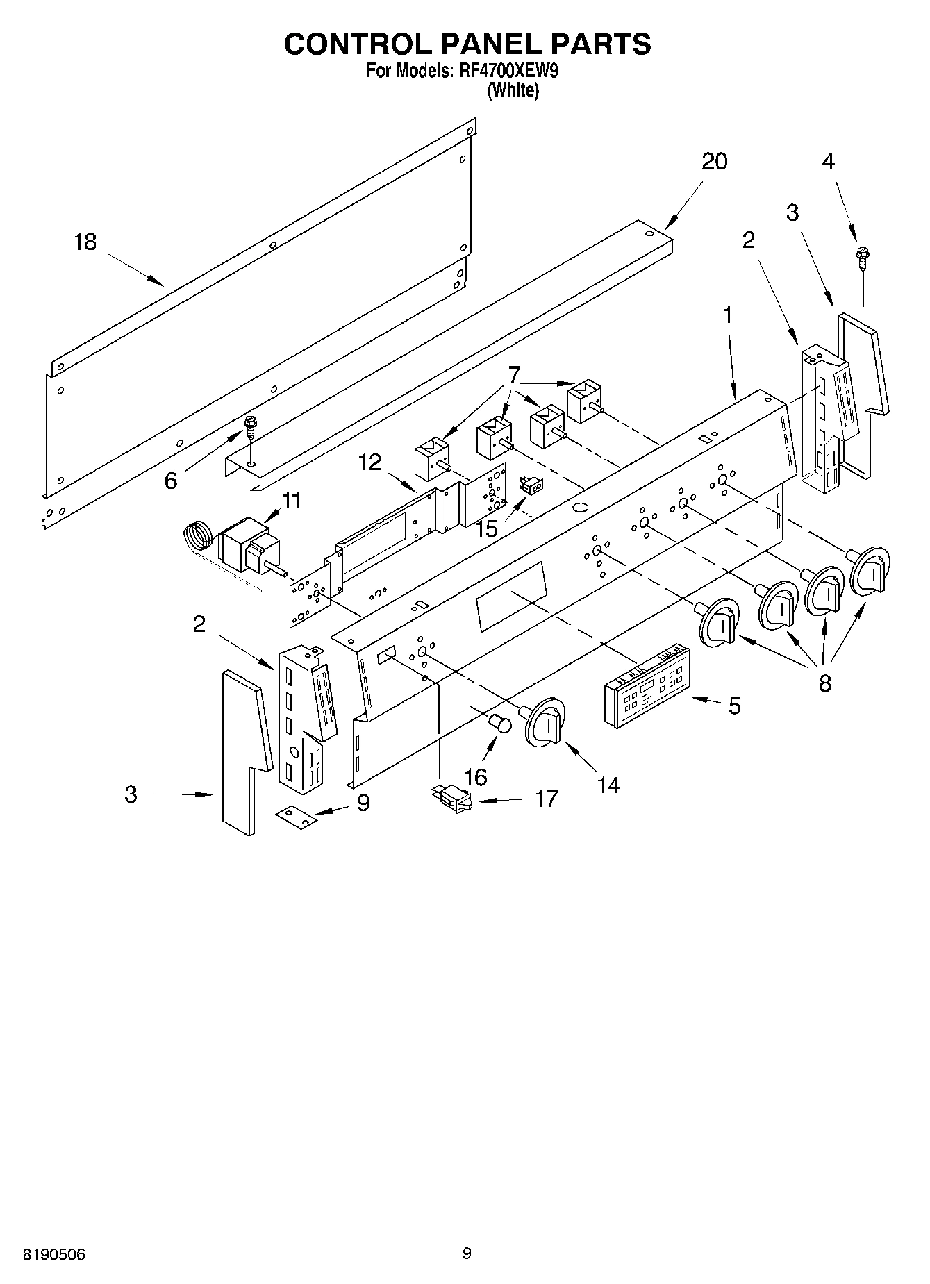 05 - CONTROL PANEL PARTS, OPTIONAL PARTS