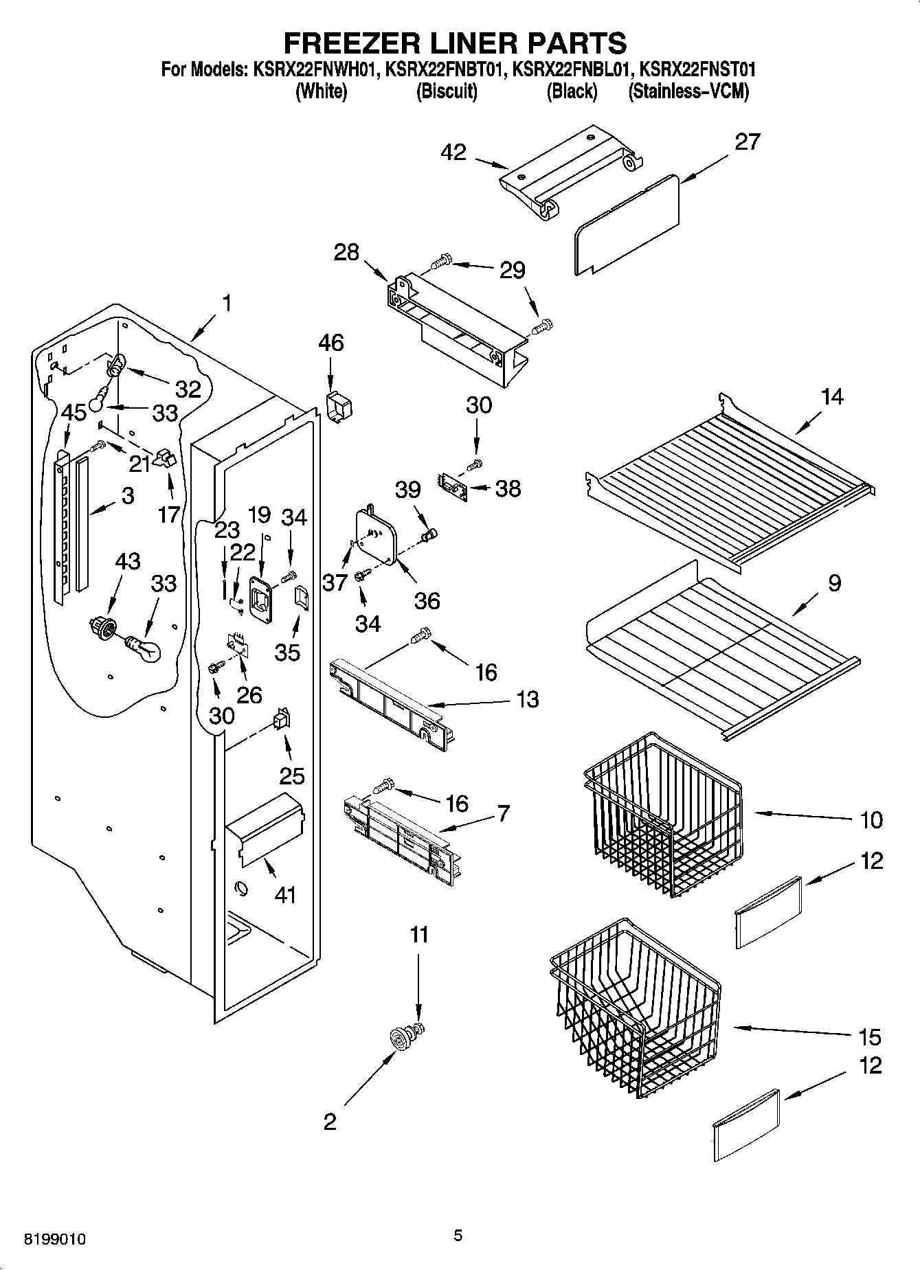 04 - FREEZER LINER PARTS