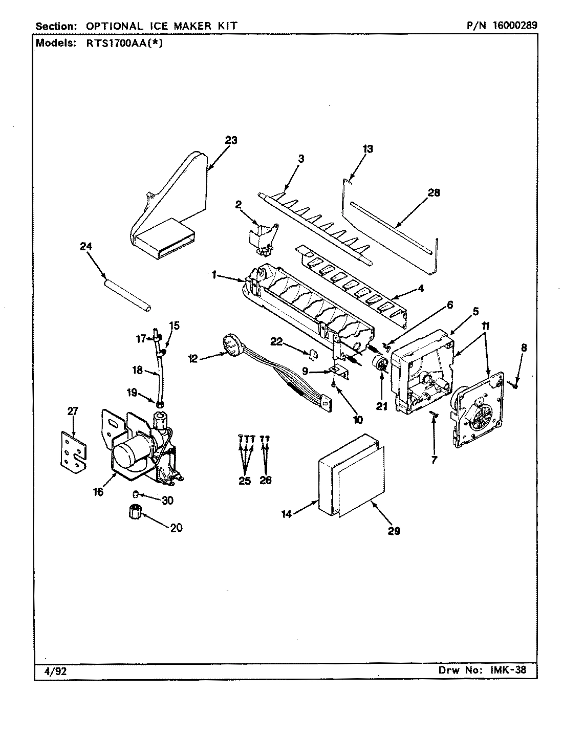 04 - OPTIONAL ICE MAKER KIT (RAE3100AAX)