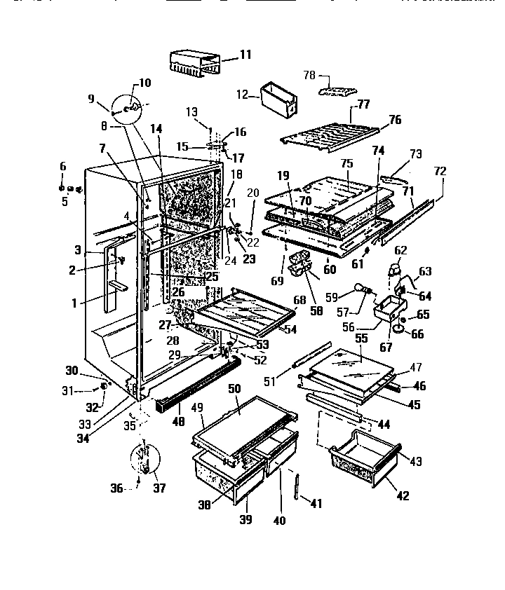 03 - CABINET, SHELVES, DIVIDER, FAN ASSE
