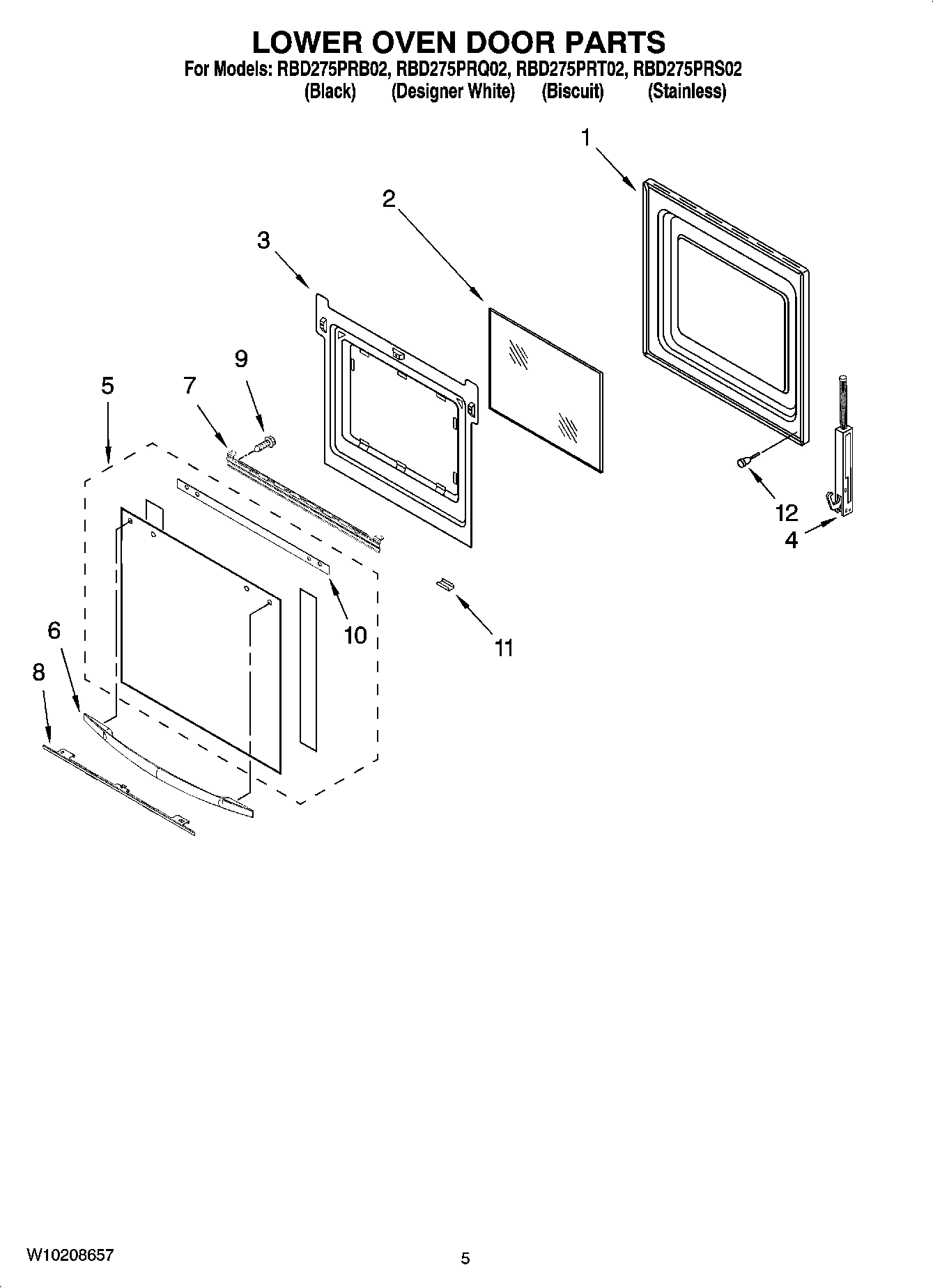 03 - LOWER OVEN DOOR PARTS
