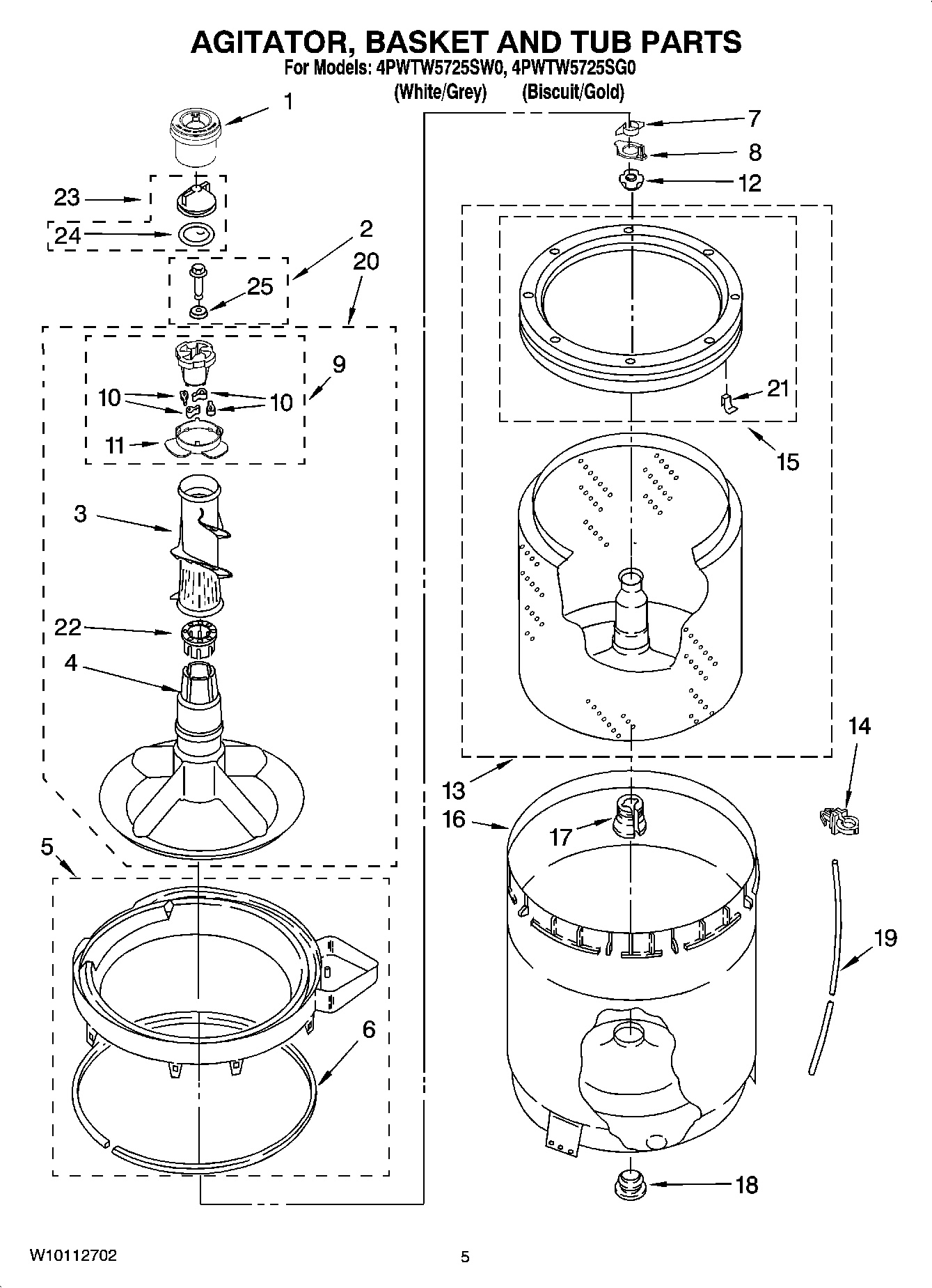 03 - AGITATOR, BASKET AND TUB PARTS