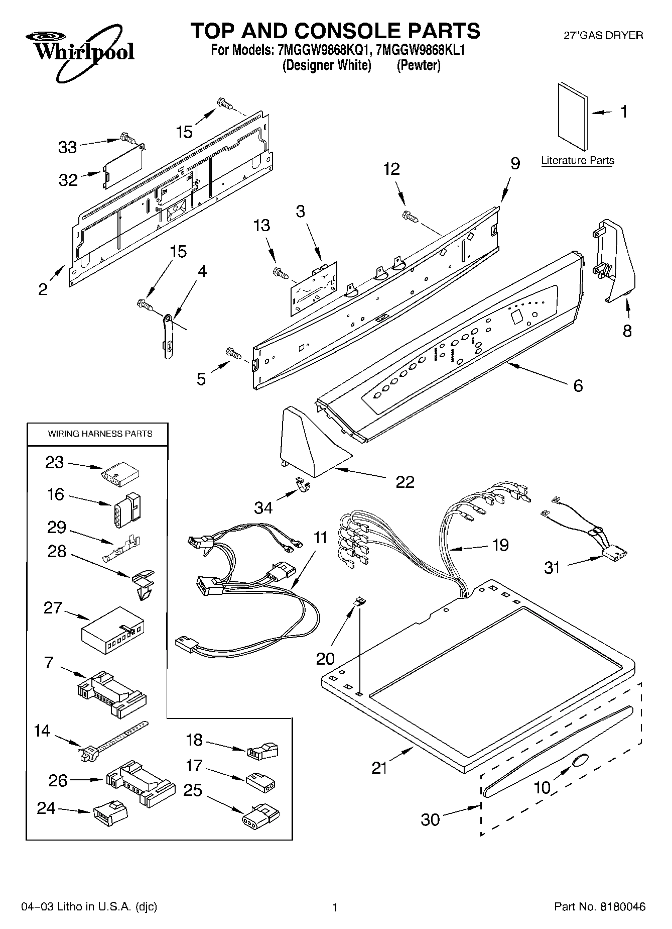 01 - TOP AND CONSOLE PARTS