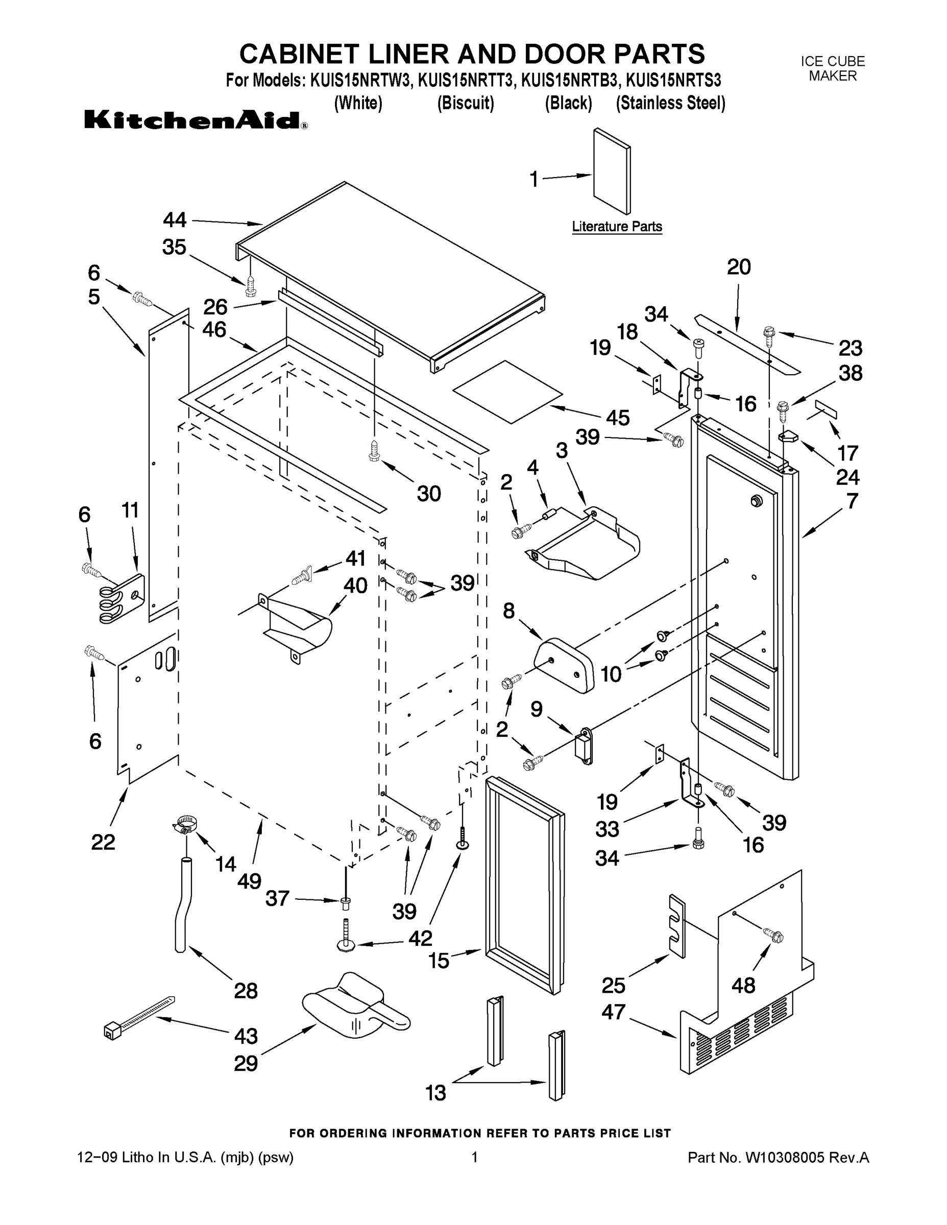 01 - CABINET LINER AND DOOR PARTS