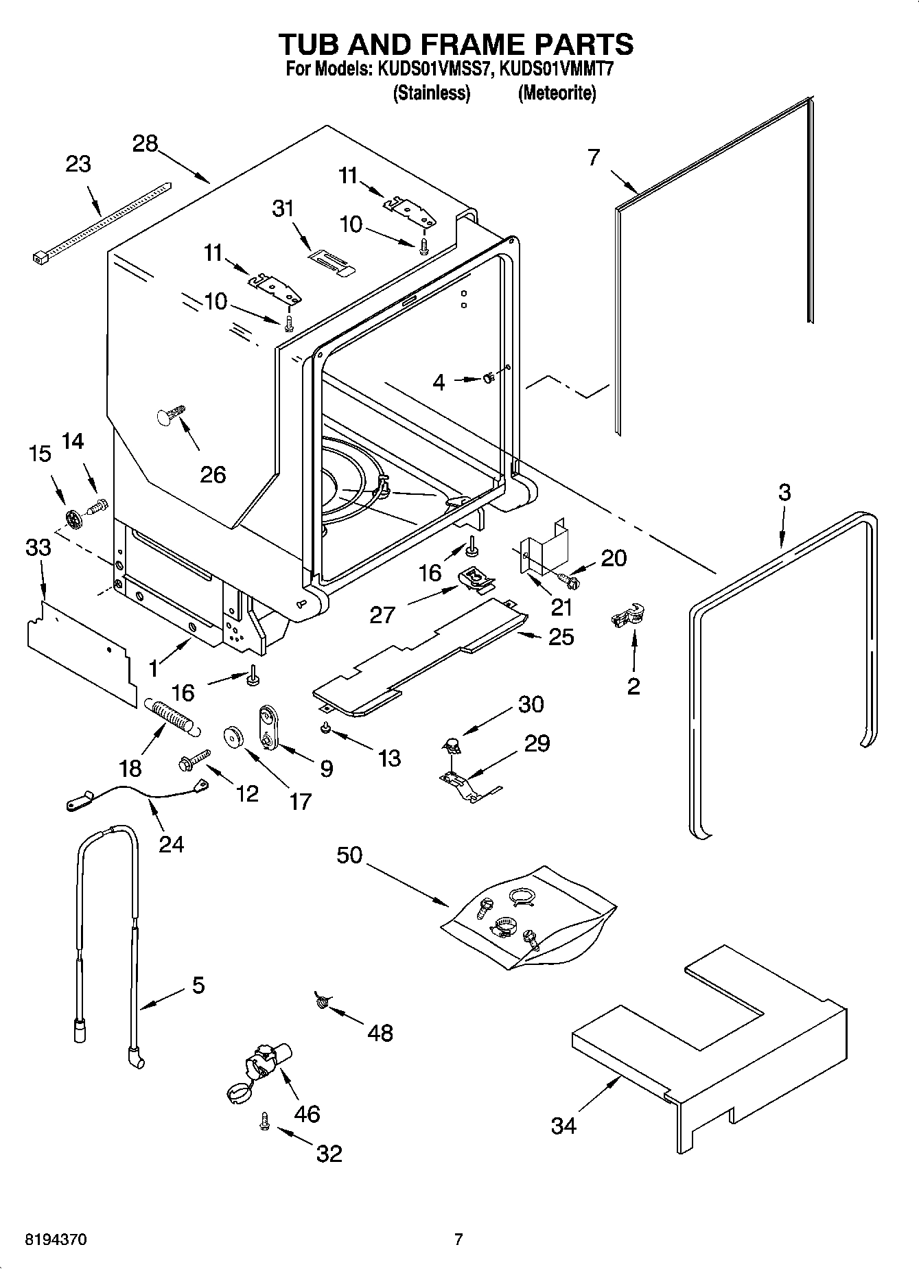07 - TUB AND FRAME PARTS