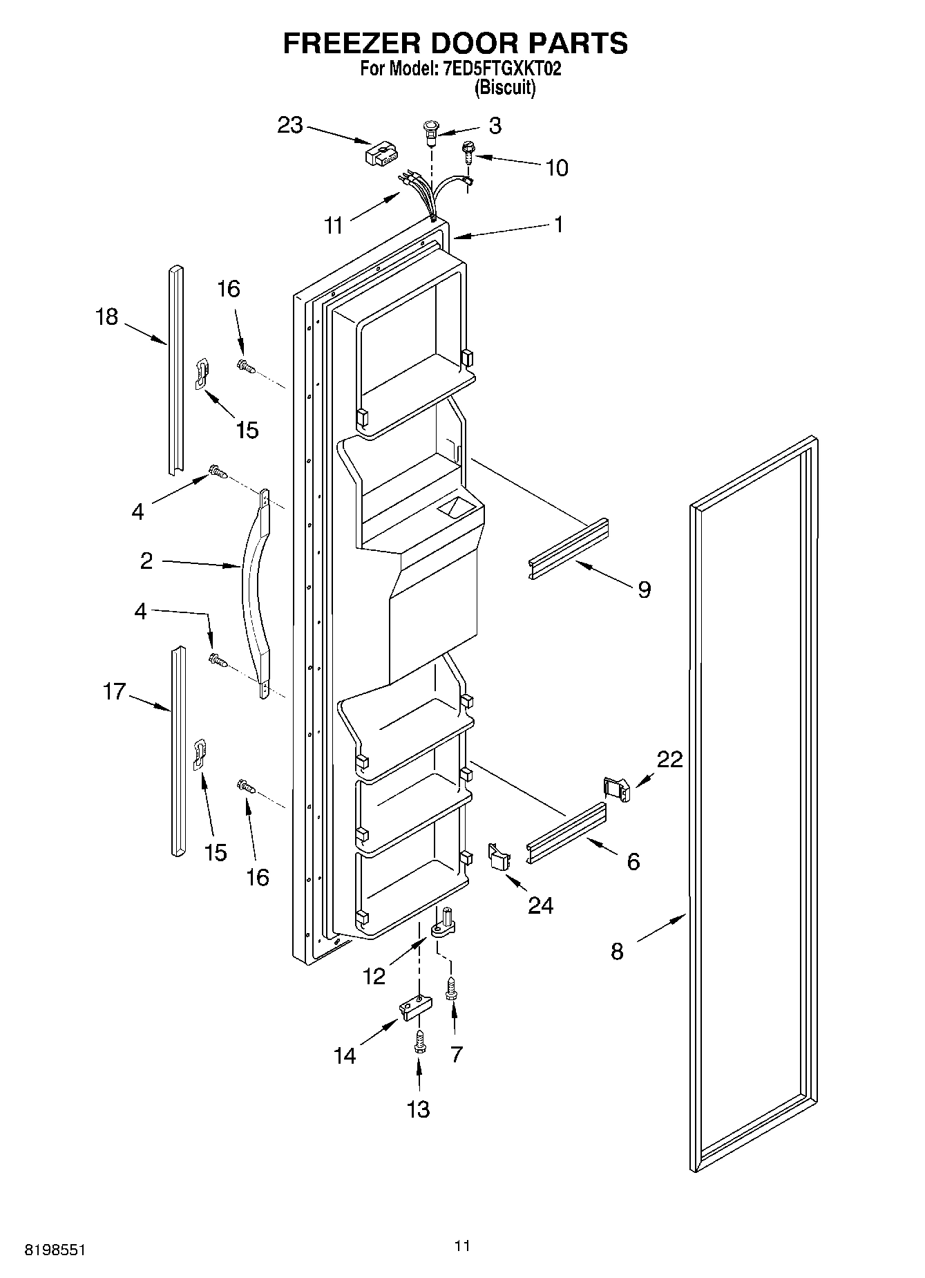 07 - FREEZER DOOR PARTS