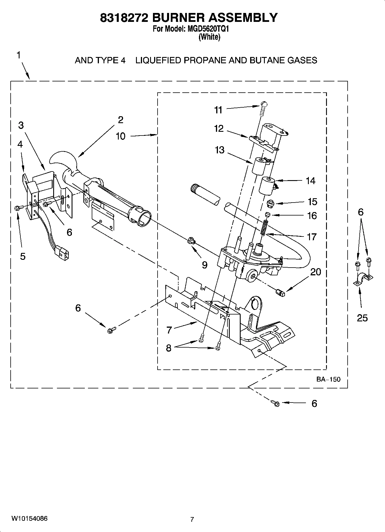 04 - 8318272 BURNER ASSEMBLY, OPTIONAL PARTS (NOT INCLUDED)