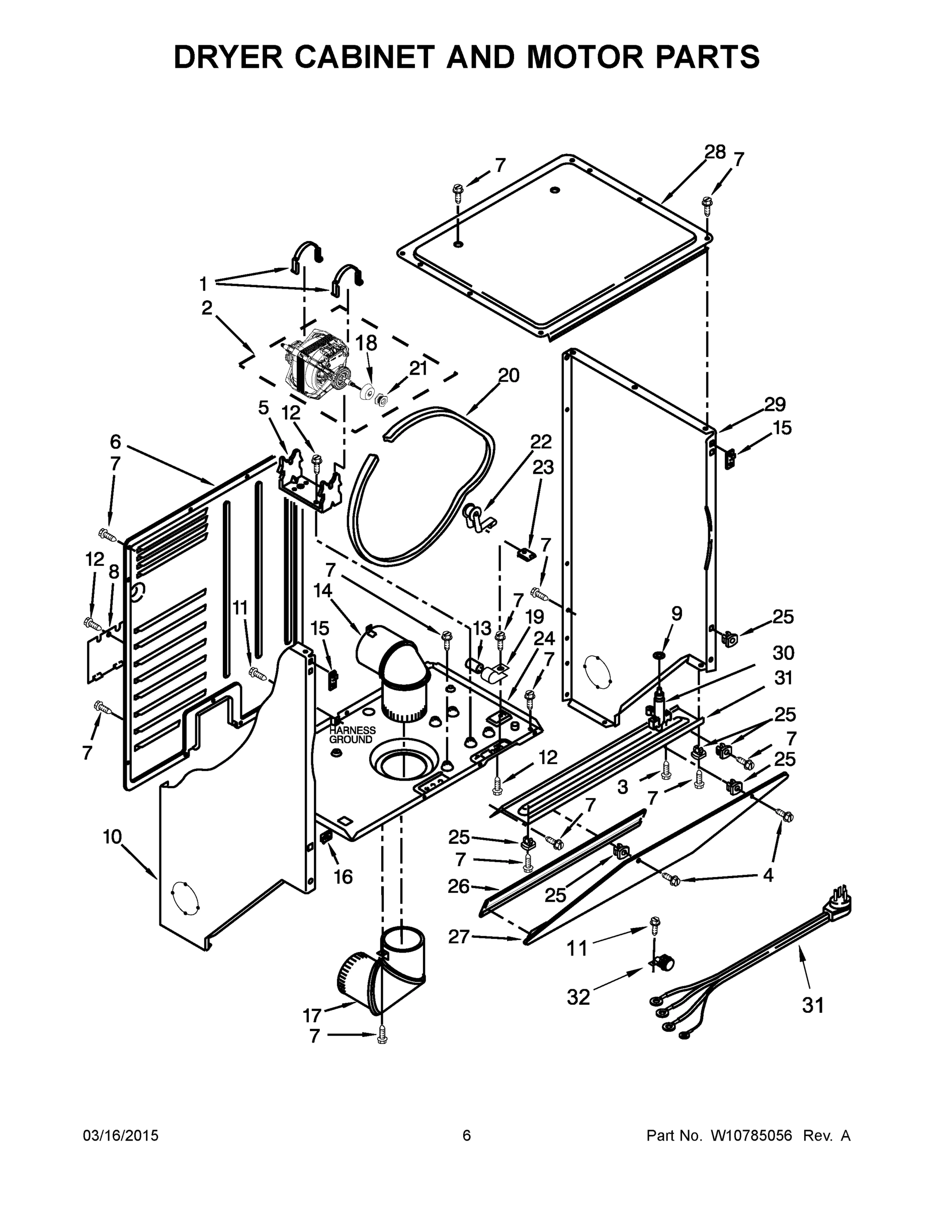 04 - DRYER CABINET AND MOTOR PARTS