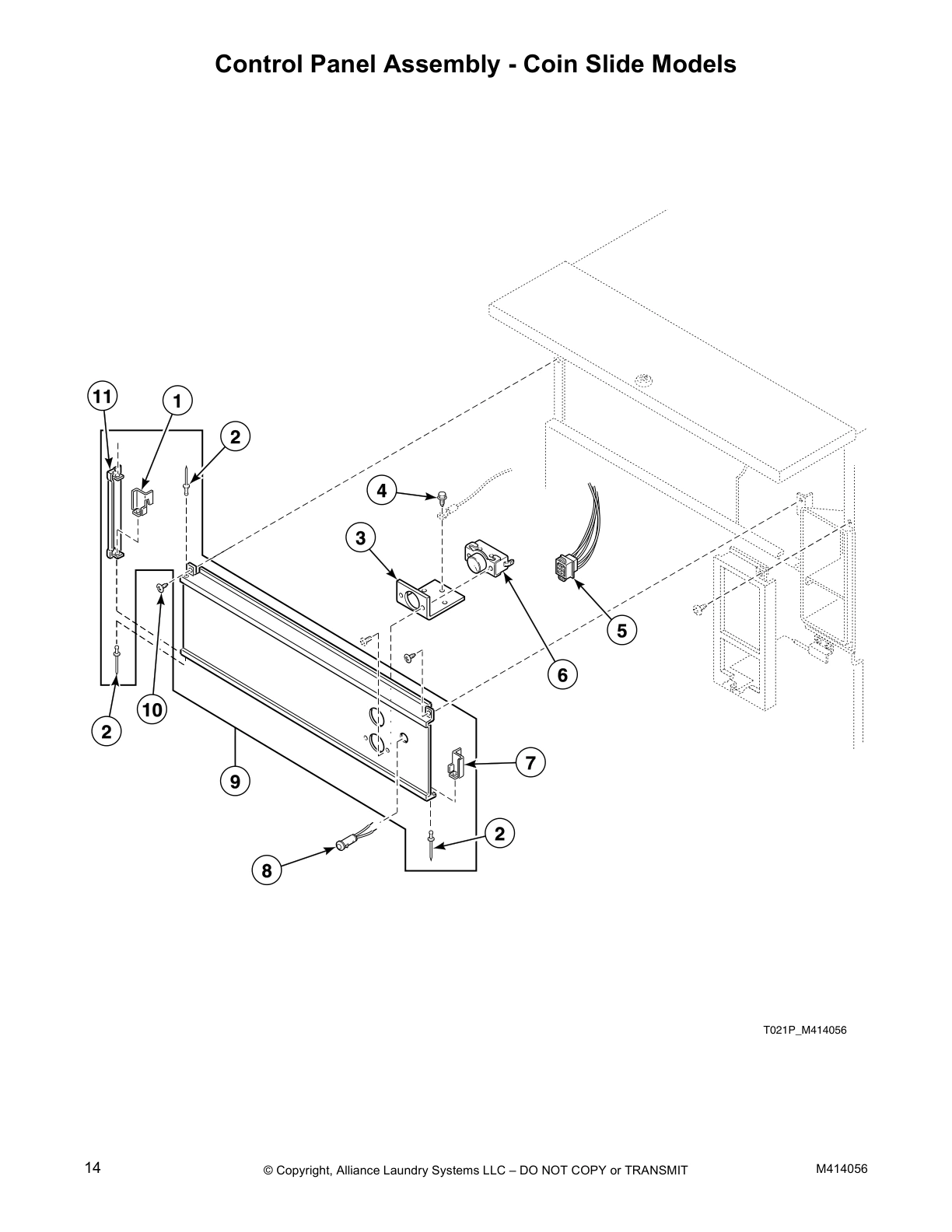 Control Panel Assembly - Coin Slide Models