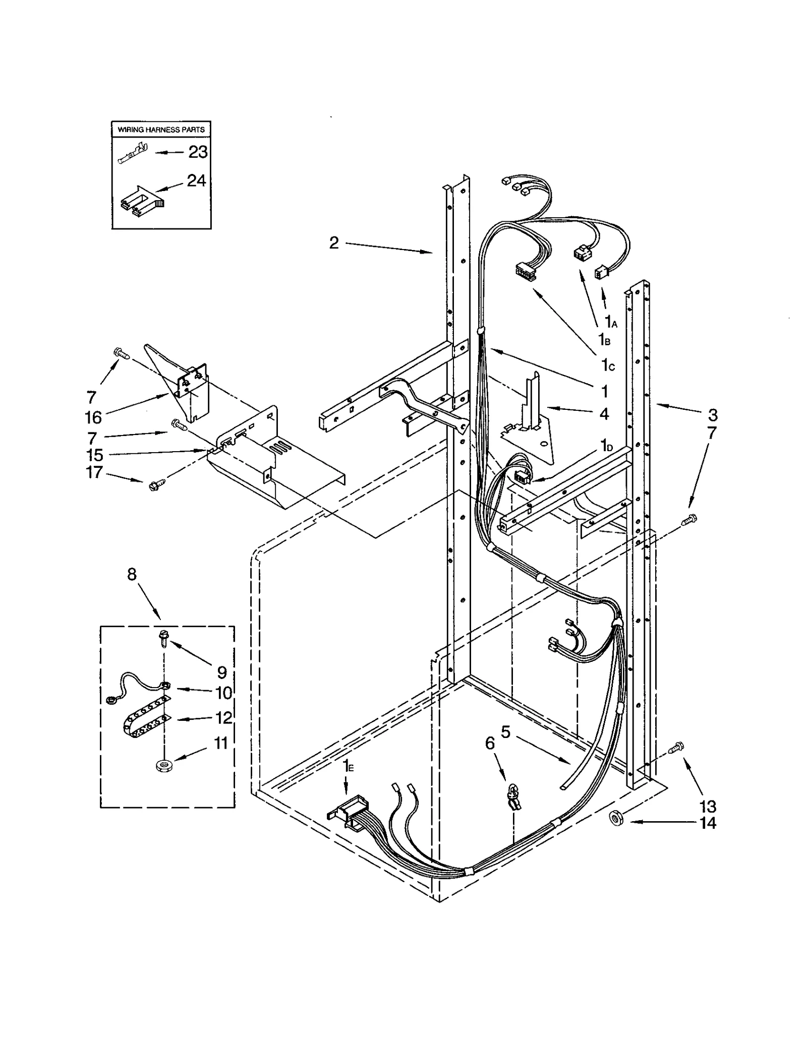 DRYER SUPPORT/WASHER HARNESS