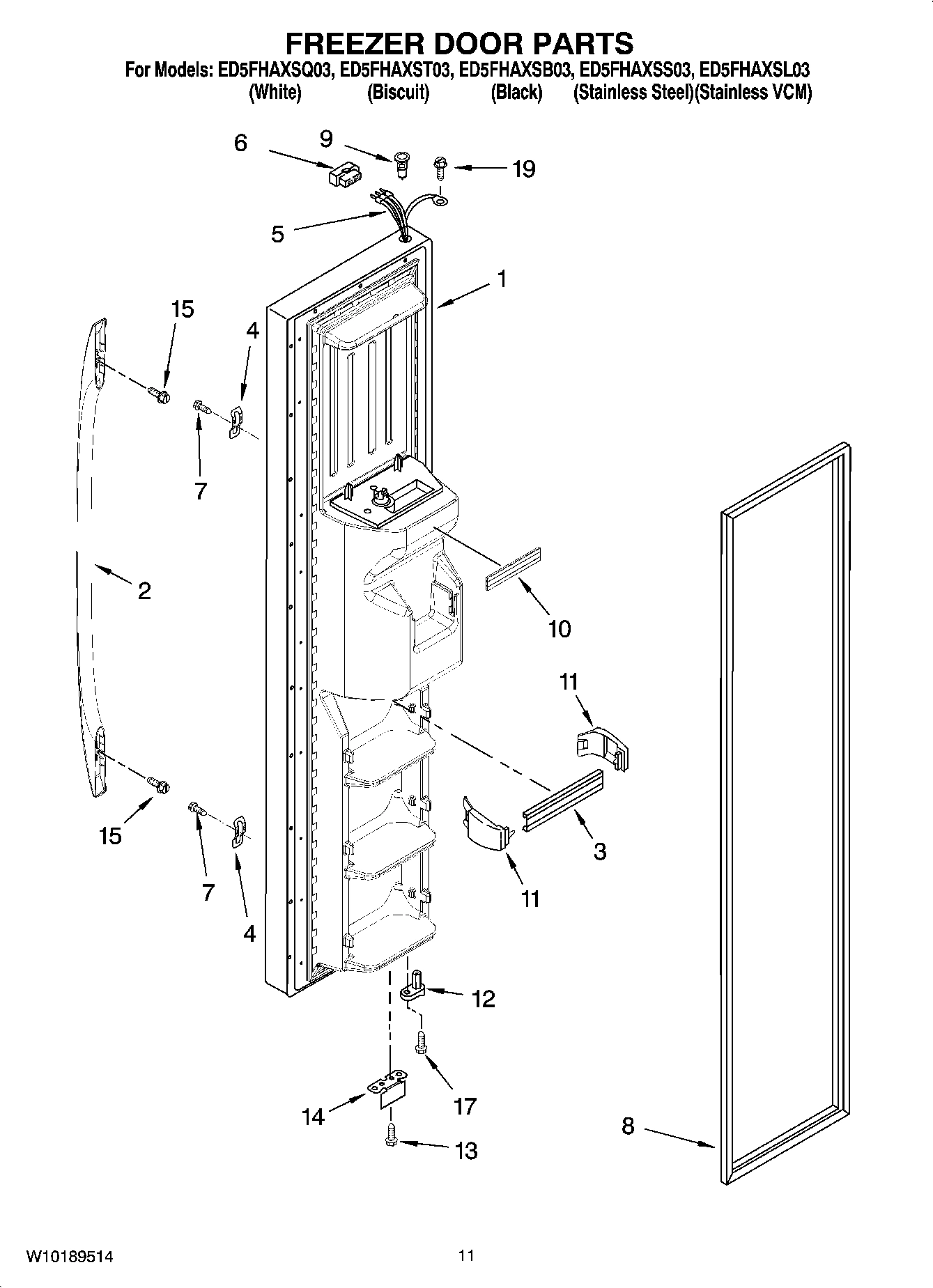 07 - FREEZER DOOR PARTS