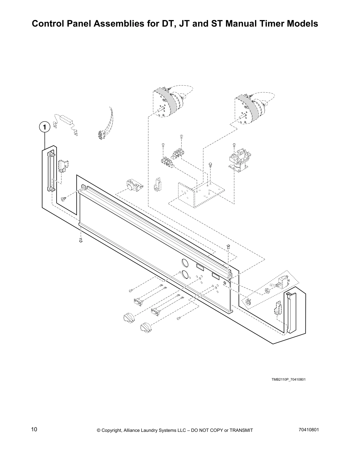 Control Panel Assemblies for DT, JT and ST Manual Timer Models