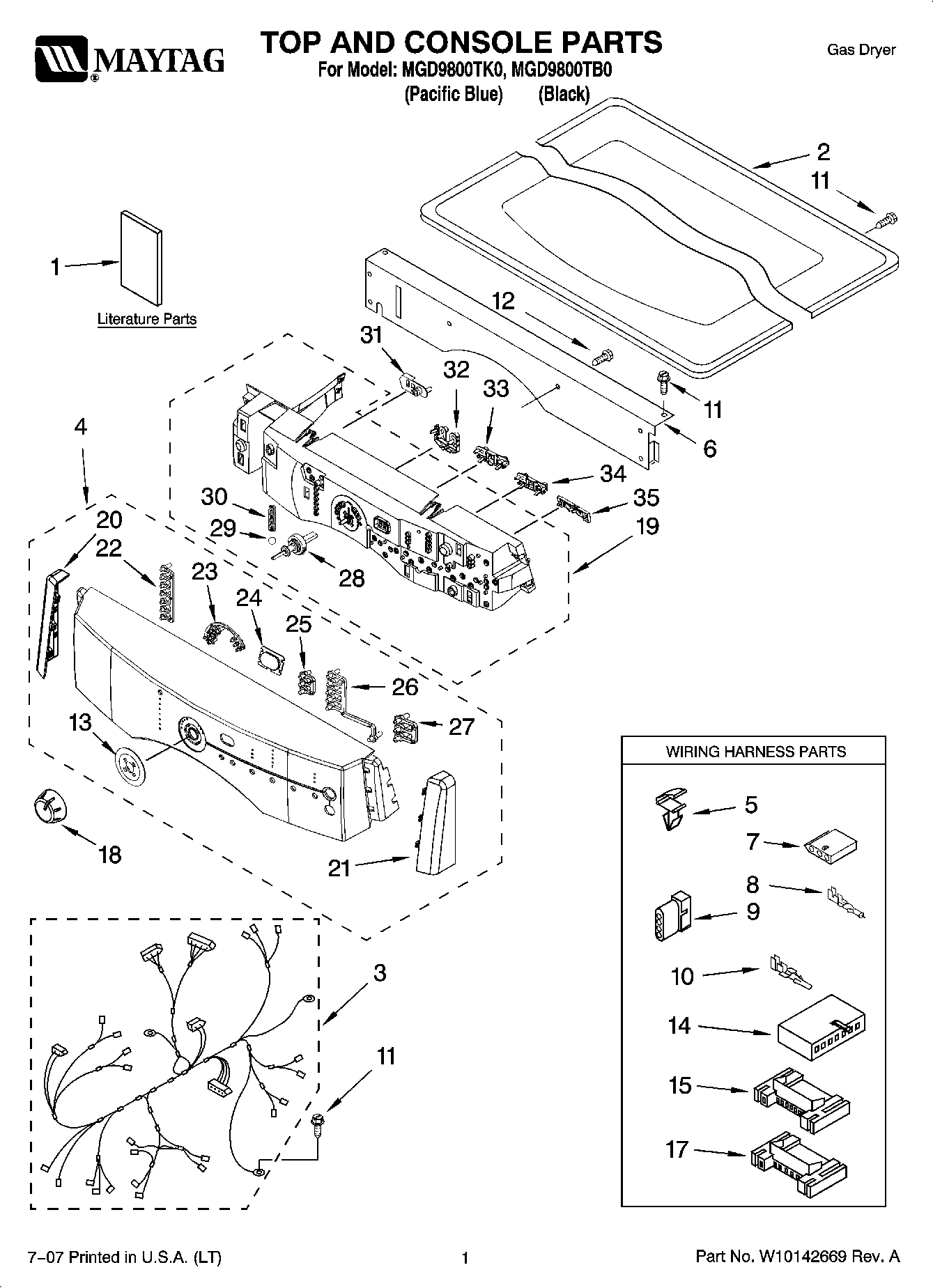 01 - TOP AND CONSOLE PARTS