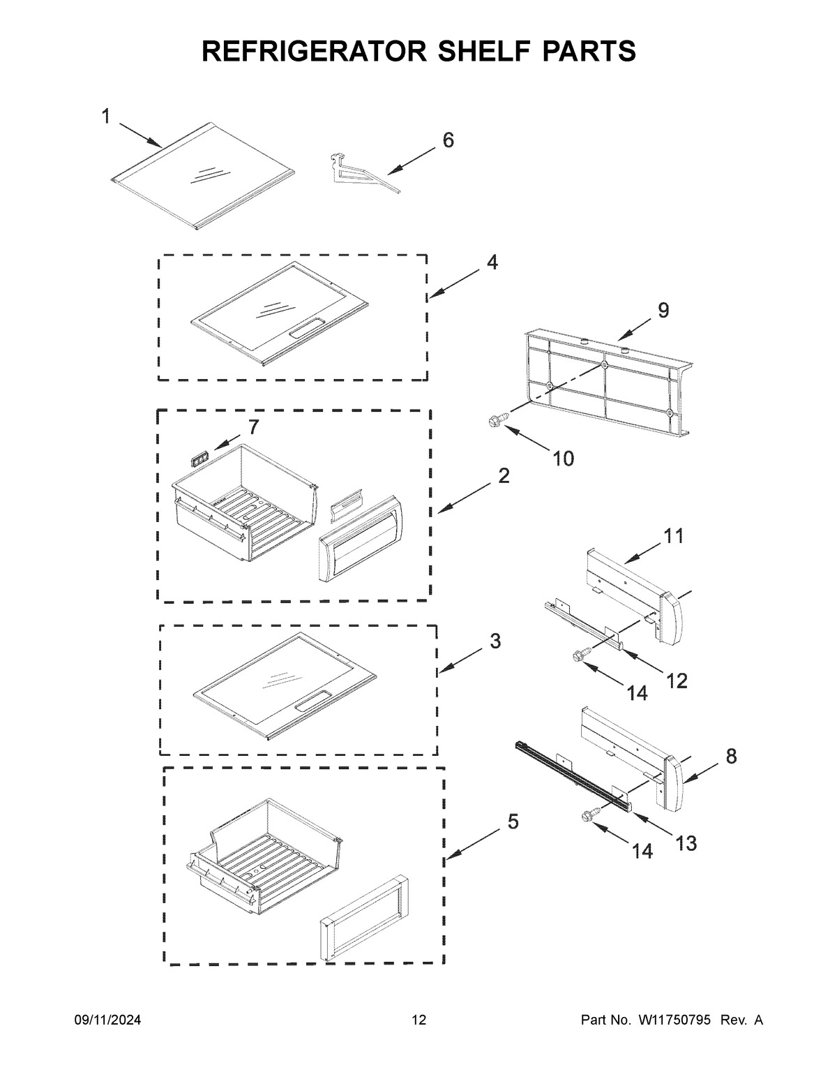 07 - REFRIGERATOR SHELF PARTS
