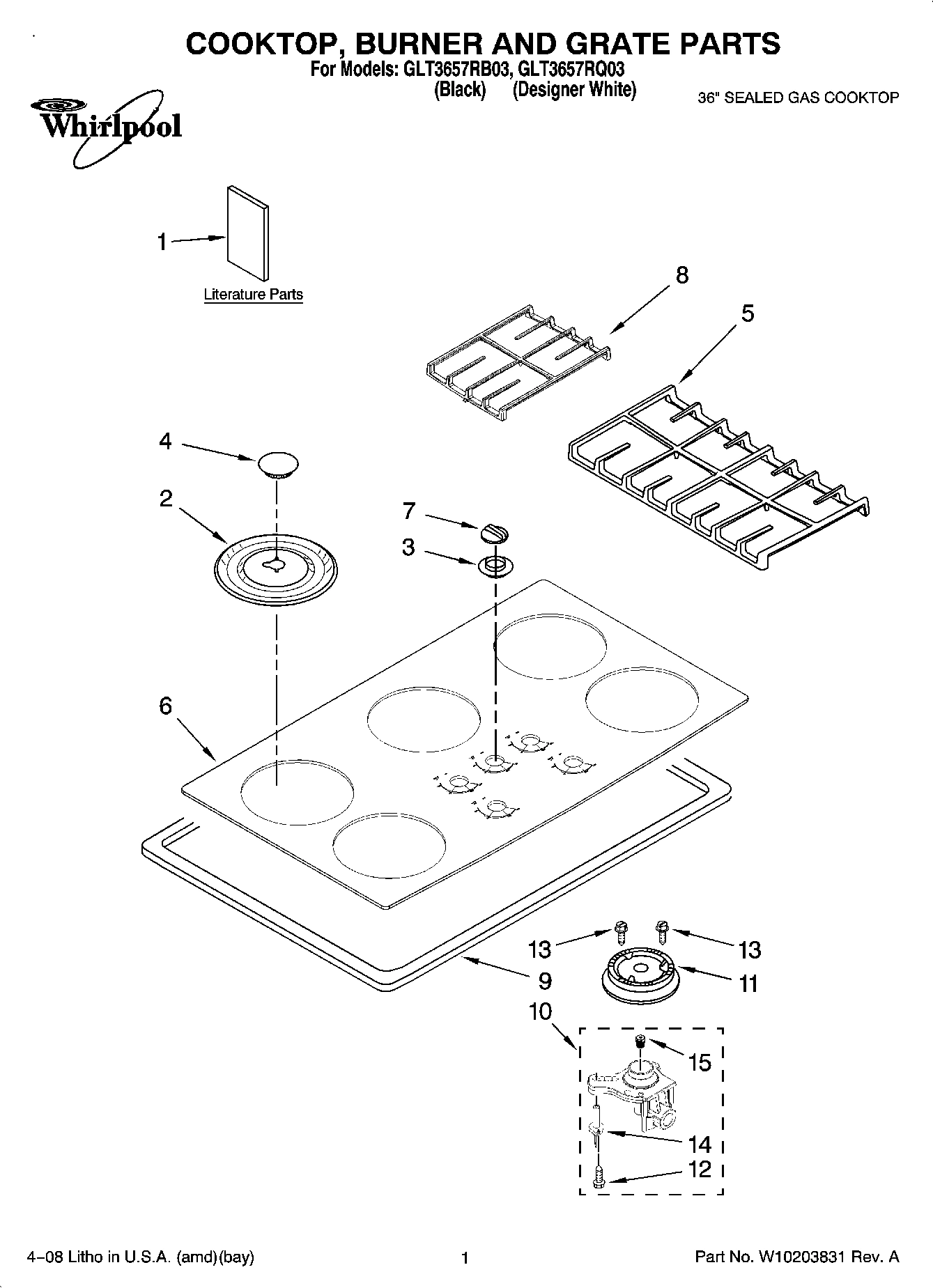 01 - COOKTOP, BURNER AND GRATE PARTS