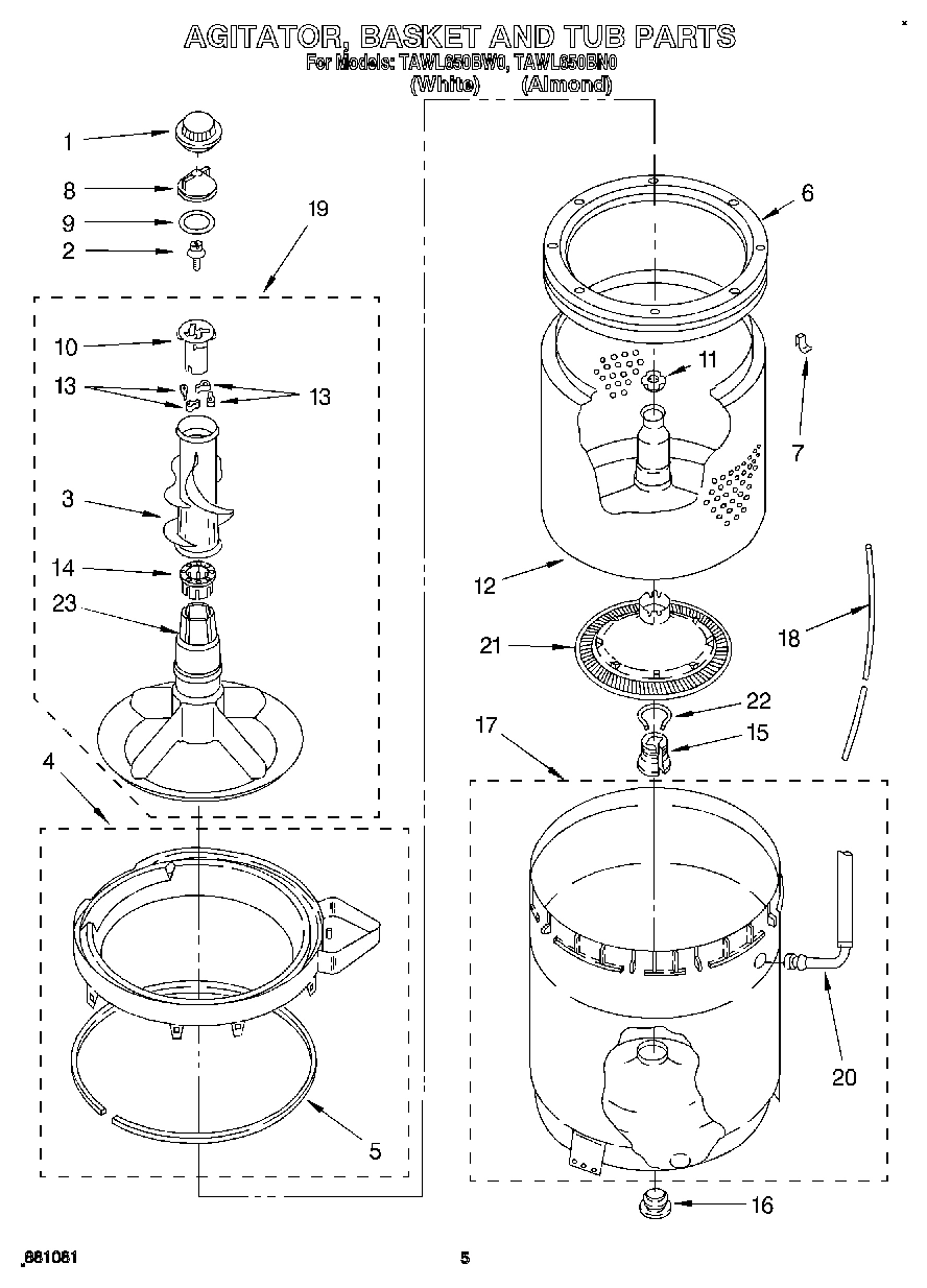 04 - AGITATOR, BASKET AND TUB