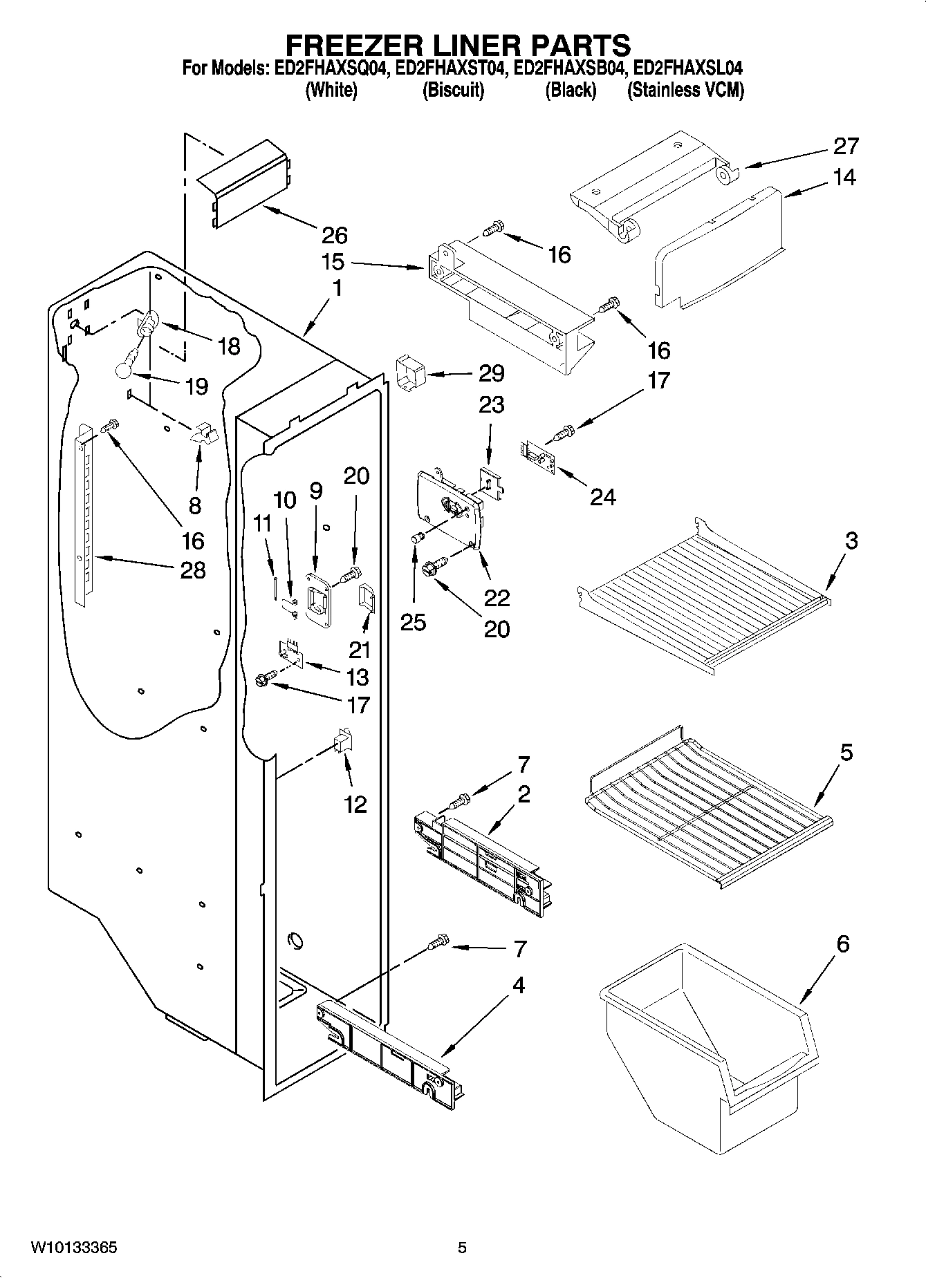 04 - FREEZER LINER PARTS