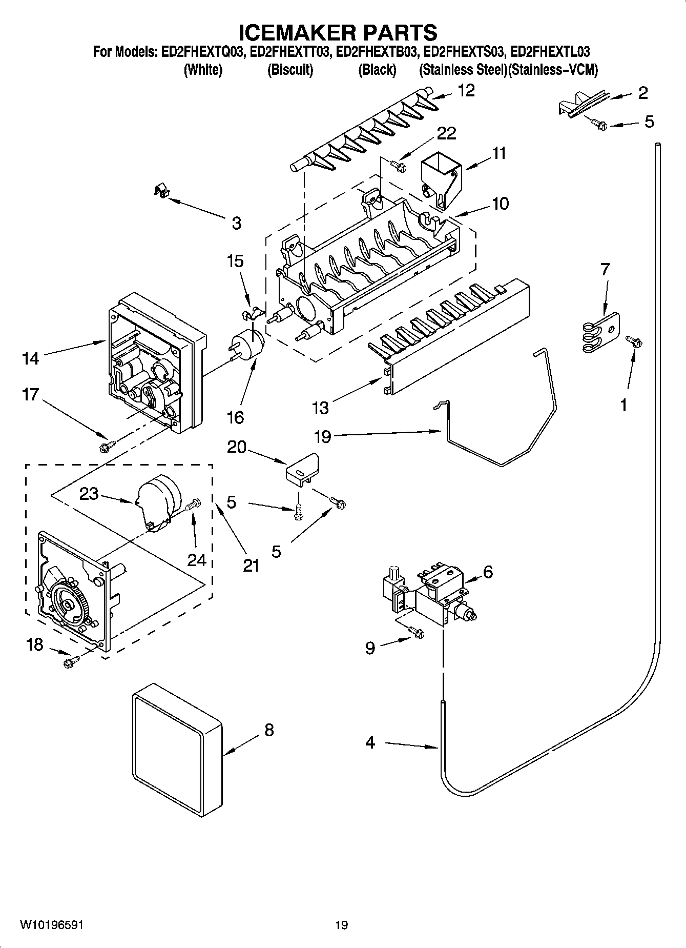 12 - ICEMAKER PARTS, OPTIONAL PARTS (NOT INCLUDED)