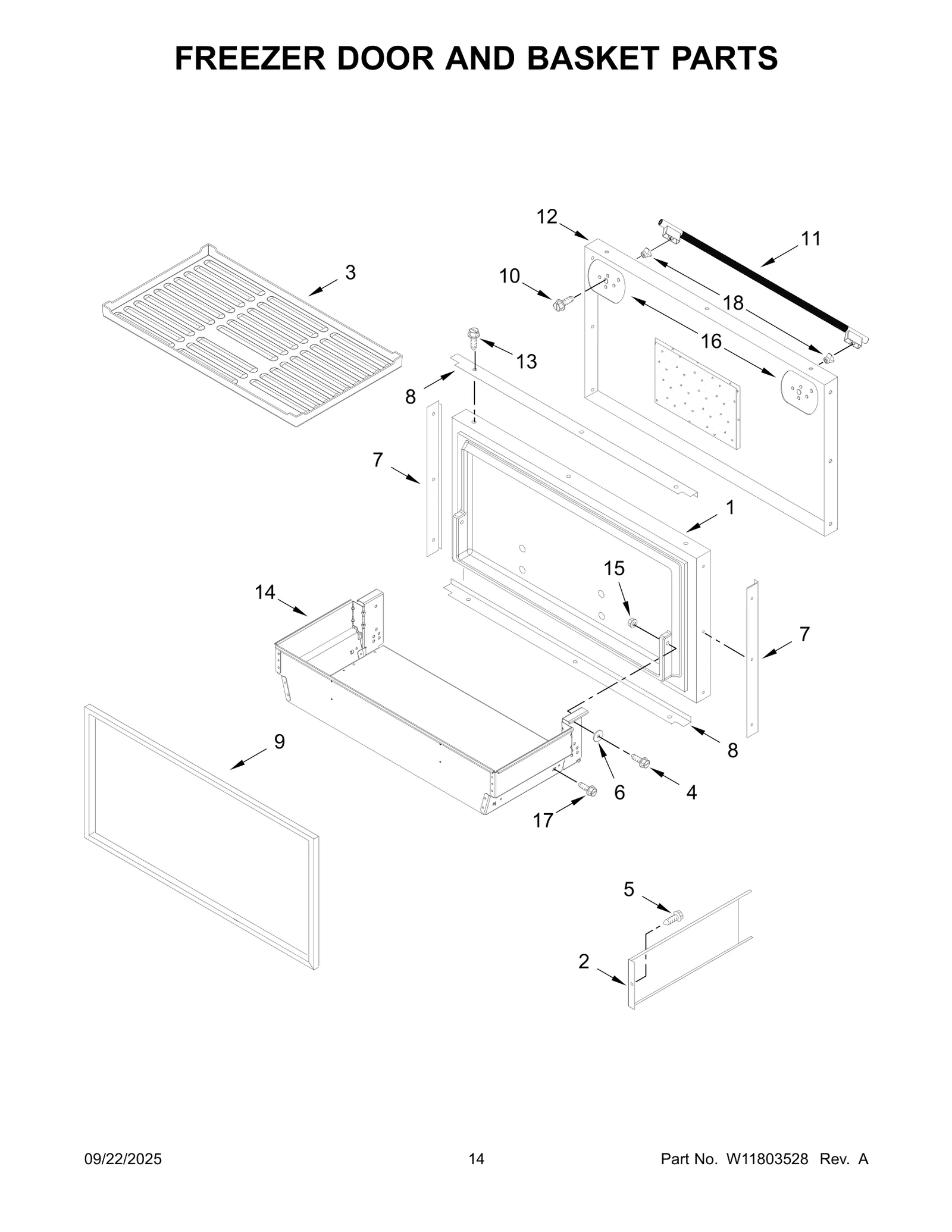 FREEZER DOOR AND BASKET PARTS